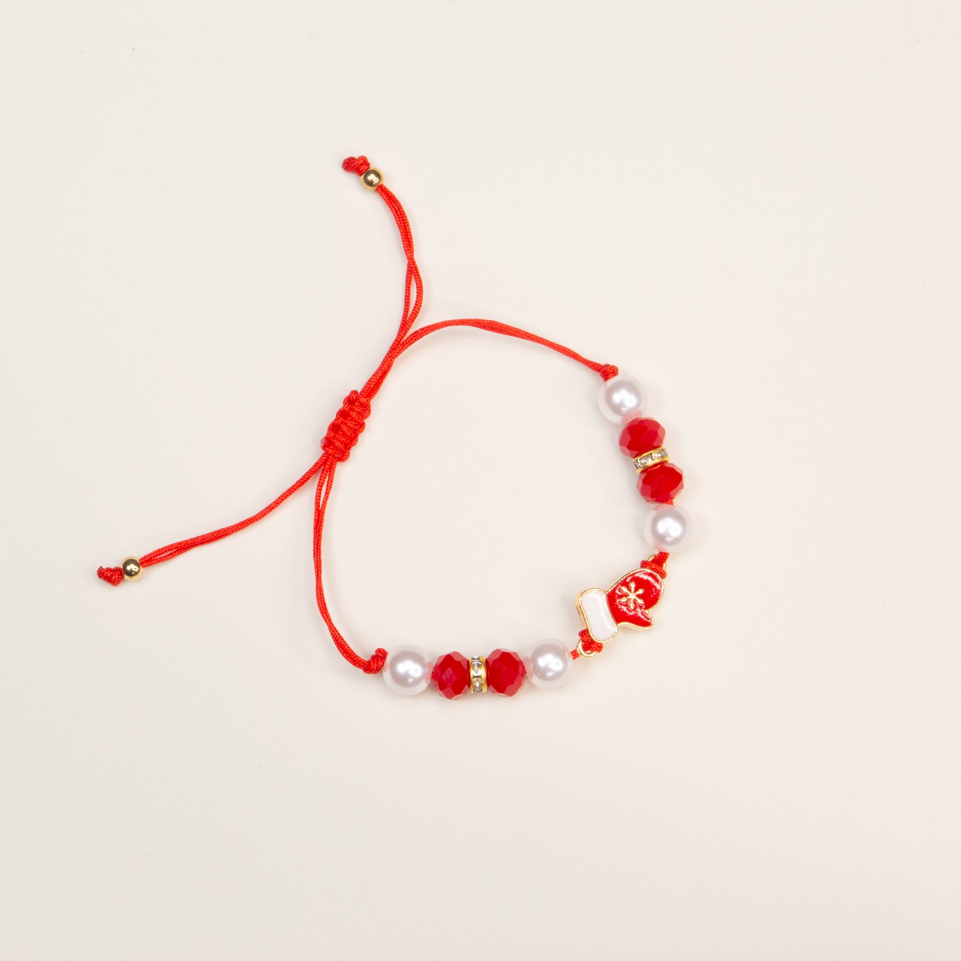 Brățară reglabilă cu motive de Crăciun Warm Wishes - Roșu