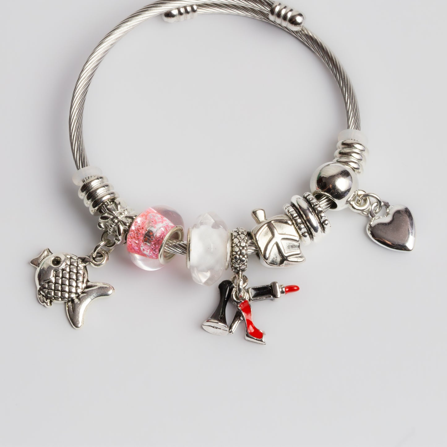 Brățară reglabilă lucky mix cu charm-uri - Argintiu