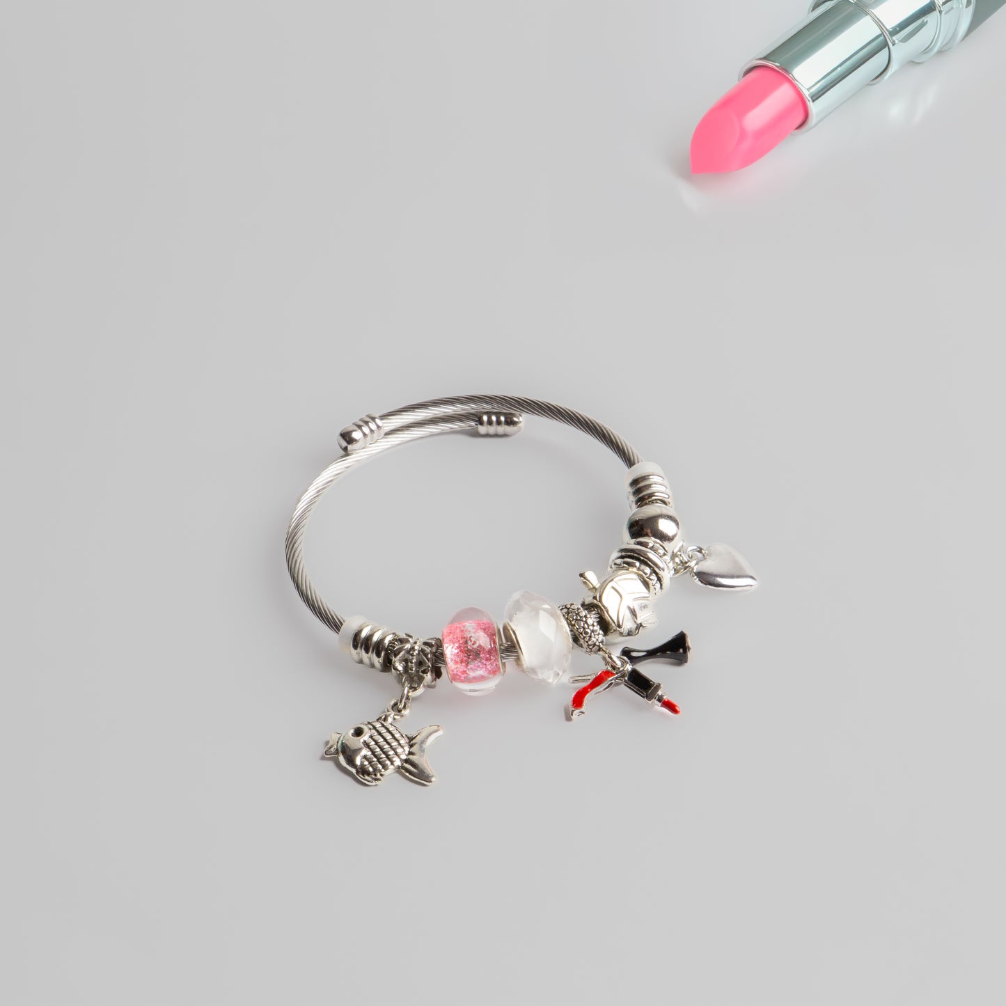Brățară reglabilă lucky mix cu charm-uri - Argintiu
