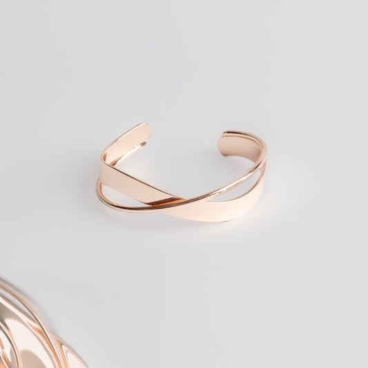 Brățară reglabilă și metalică waveflow - Rose Gold