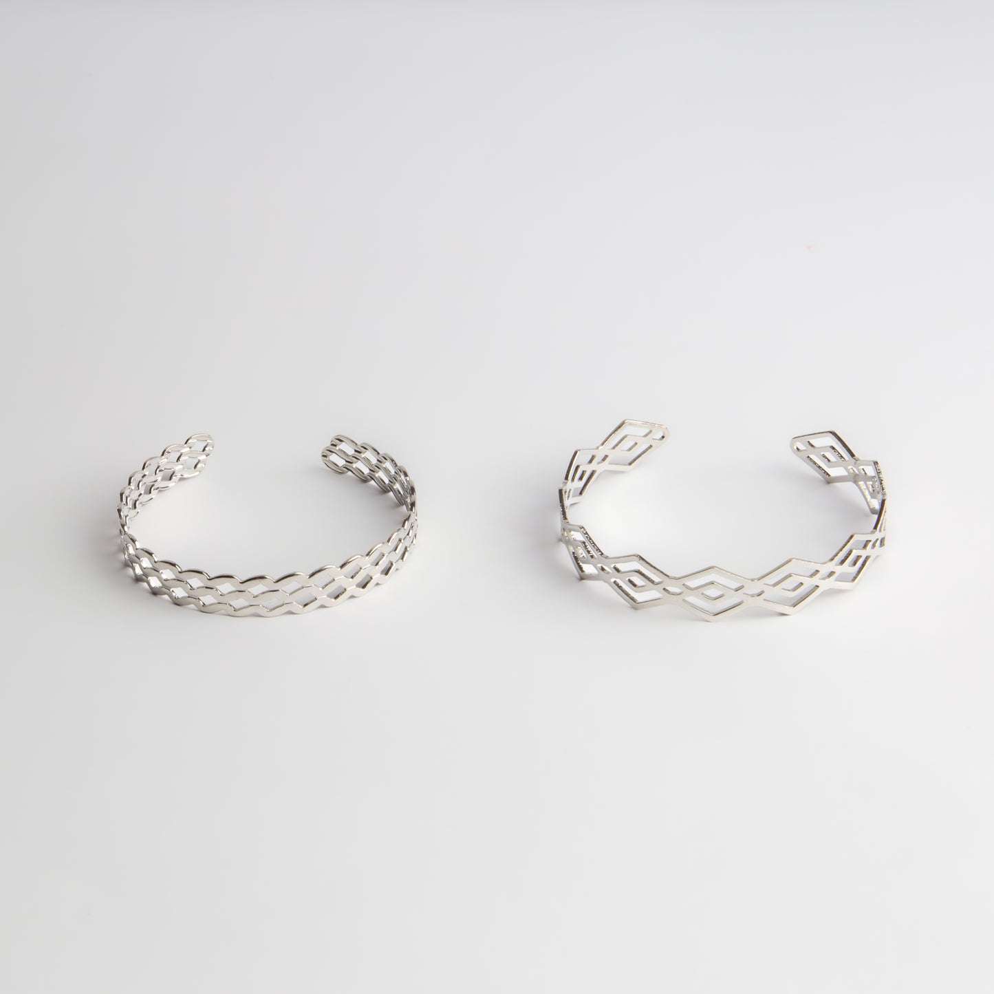 Brățări reglabilă și metalică flowshape, set 2 - Argintiu