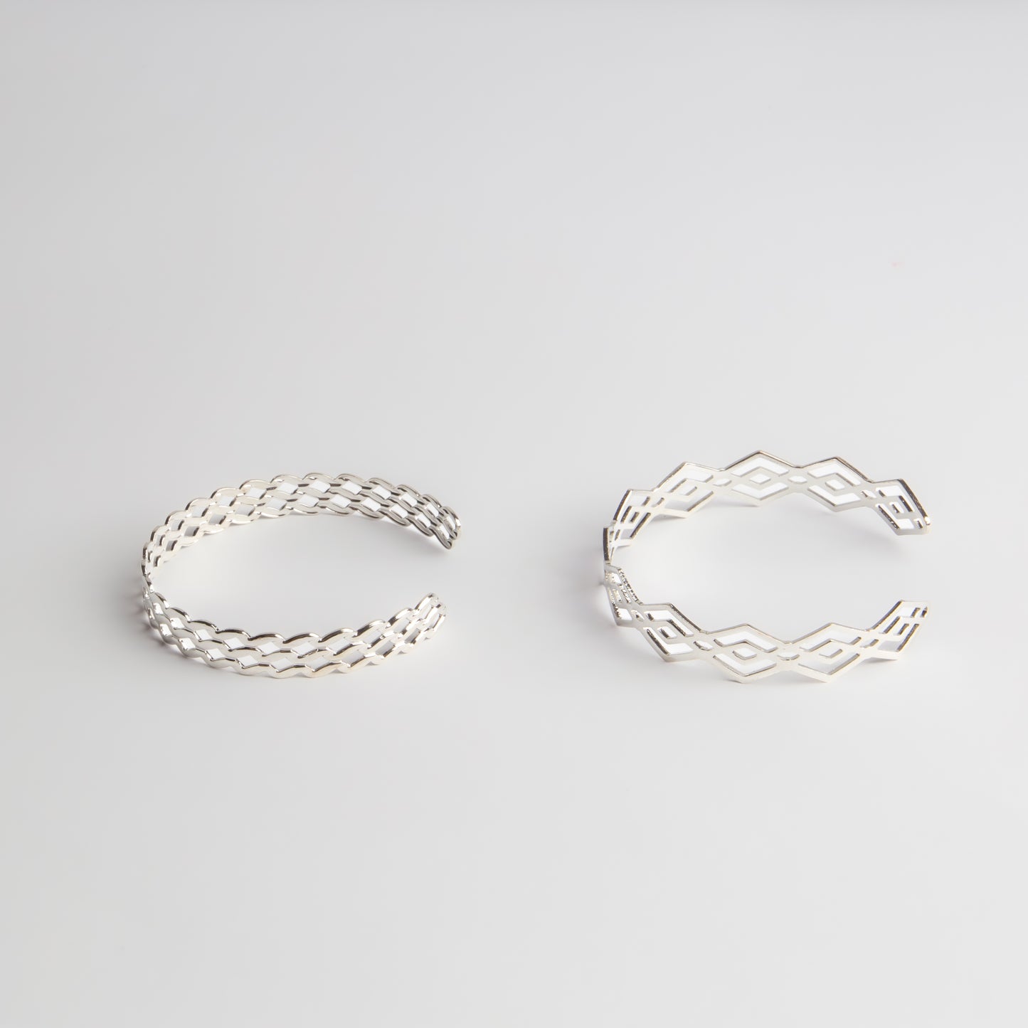 Brățări reglabilă și metalică flowshape, set 2 - Argintiu