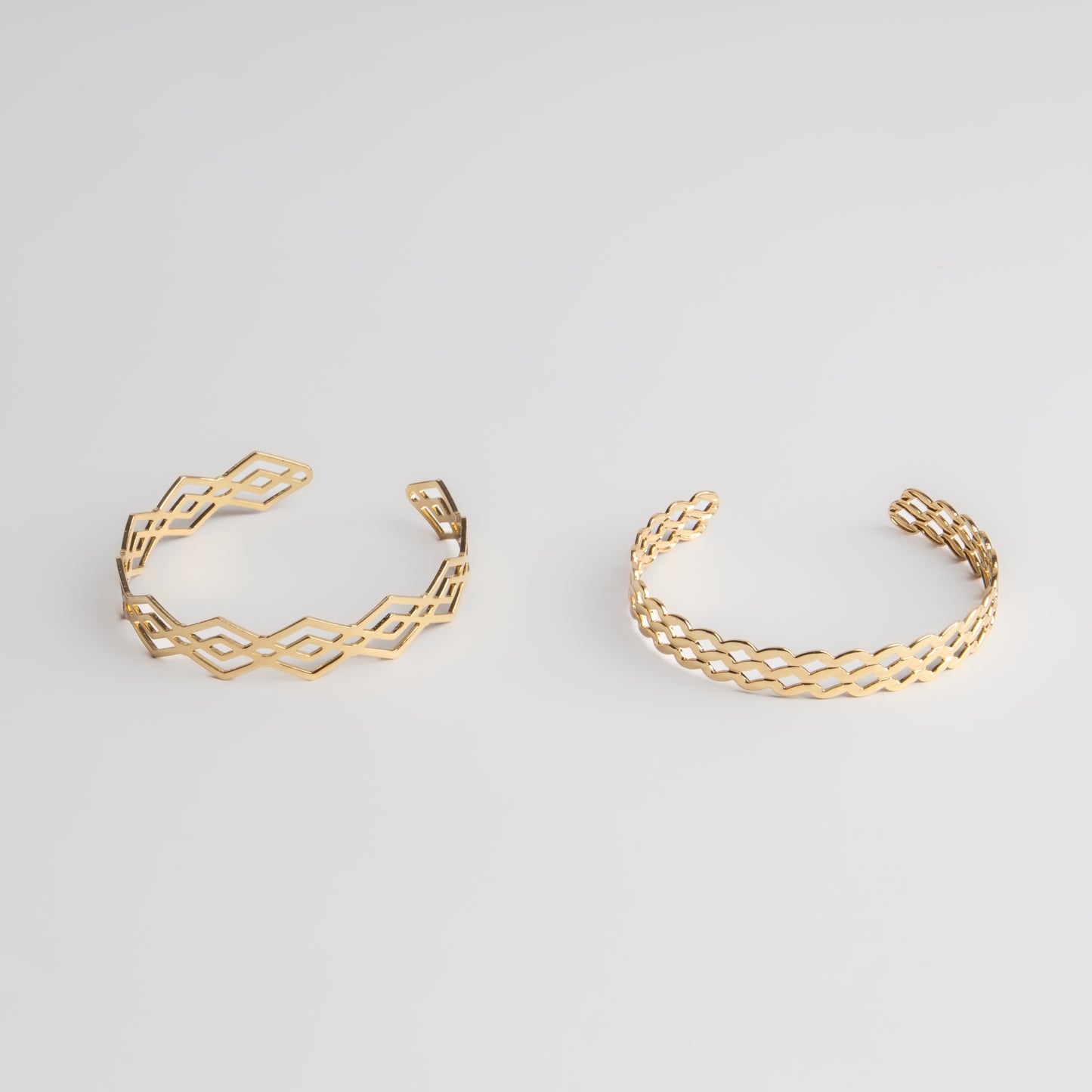 Brățări reglabilă și metalică flowshape, set 2 - Auriu