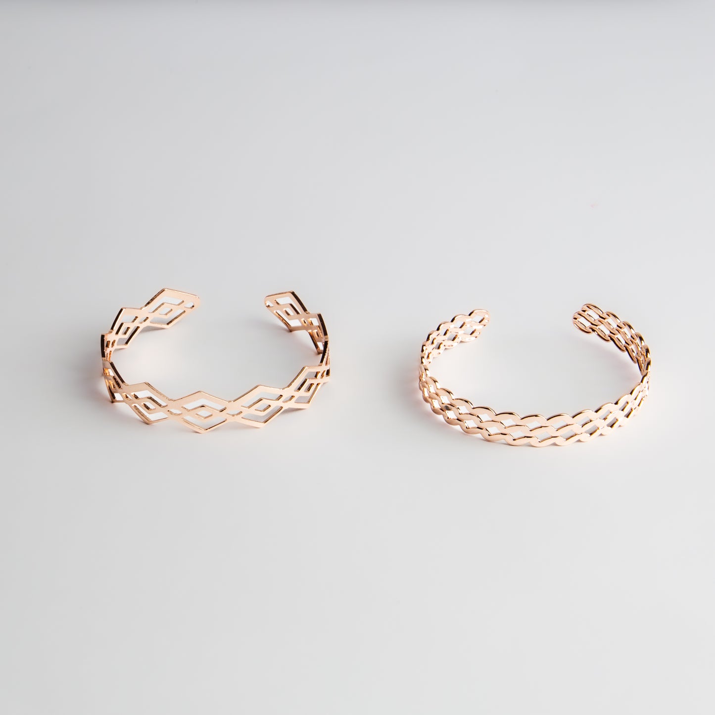 Brățări reglabilă și metalică flowshape, set 2 - Rose Gold