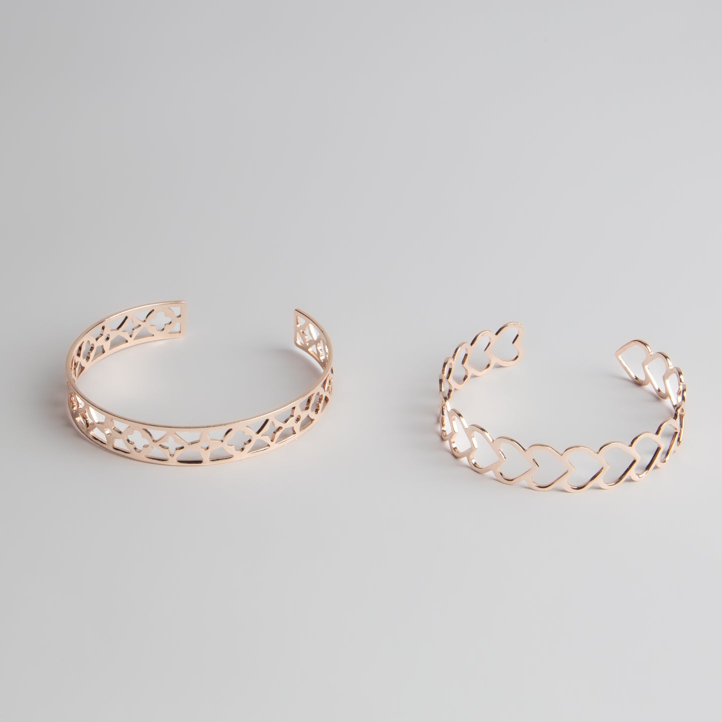 Brățări reglabilă și metalică heart and desert, set 2 - Rose Gold