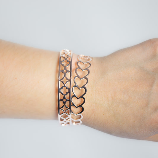 Brățări reglabilă și metalică heart and desert, set 2 - Rose Gold
