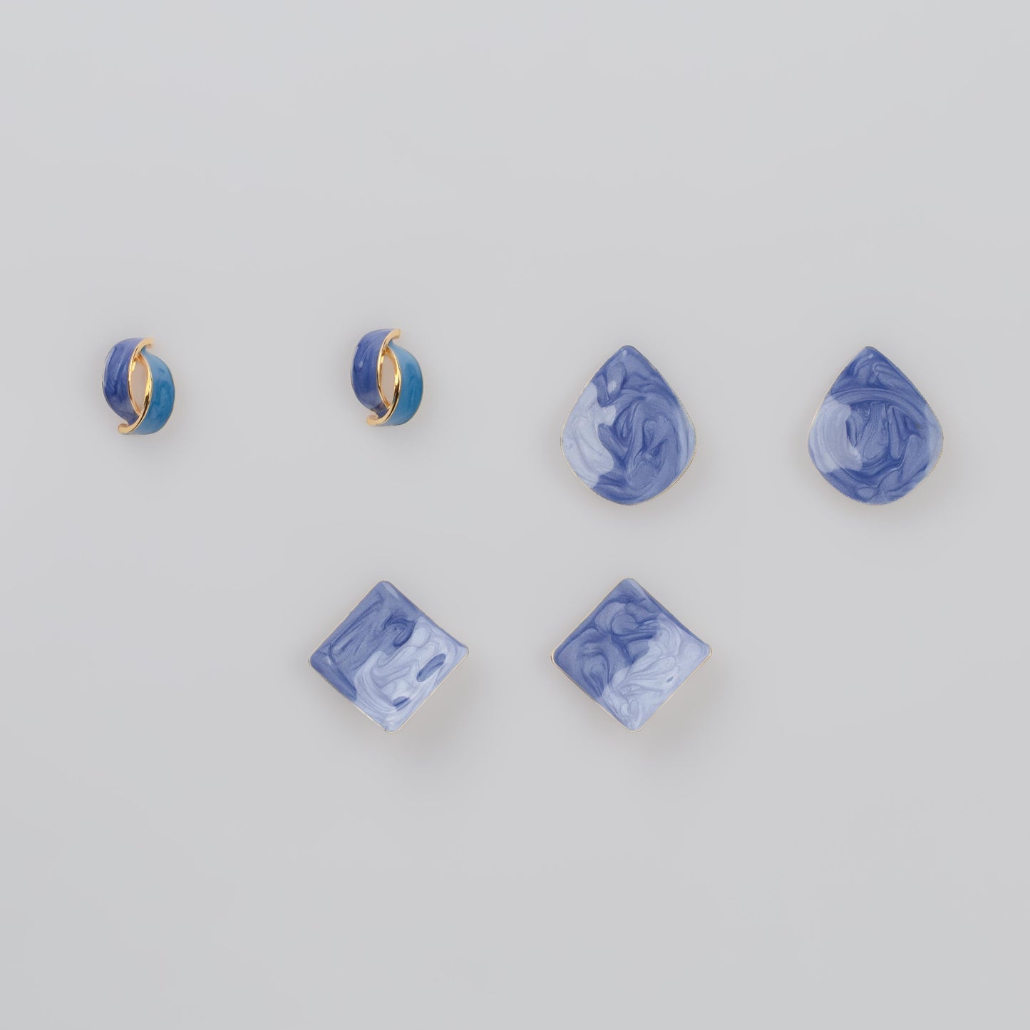 Cercei albastru mix glossy & classy, set 3
