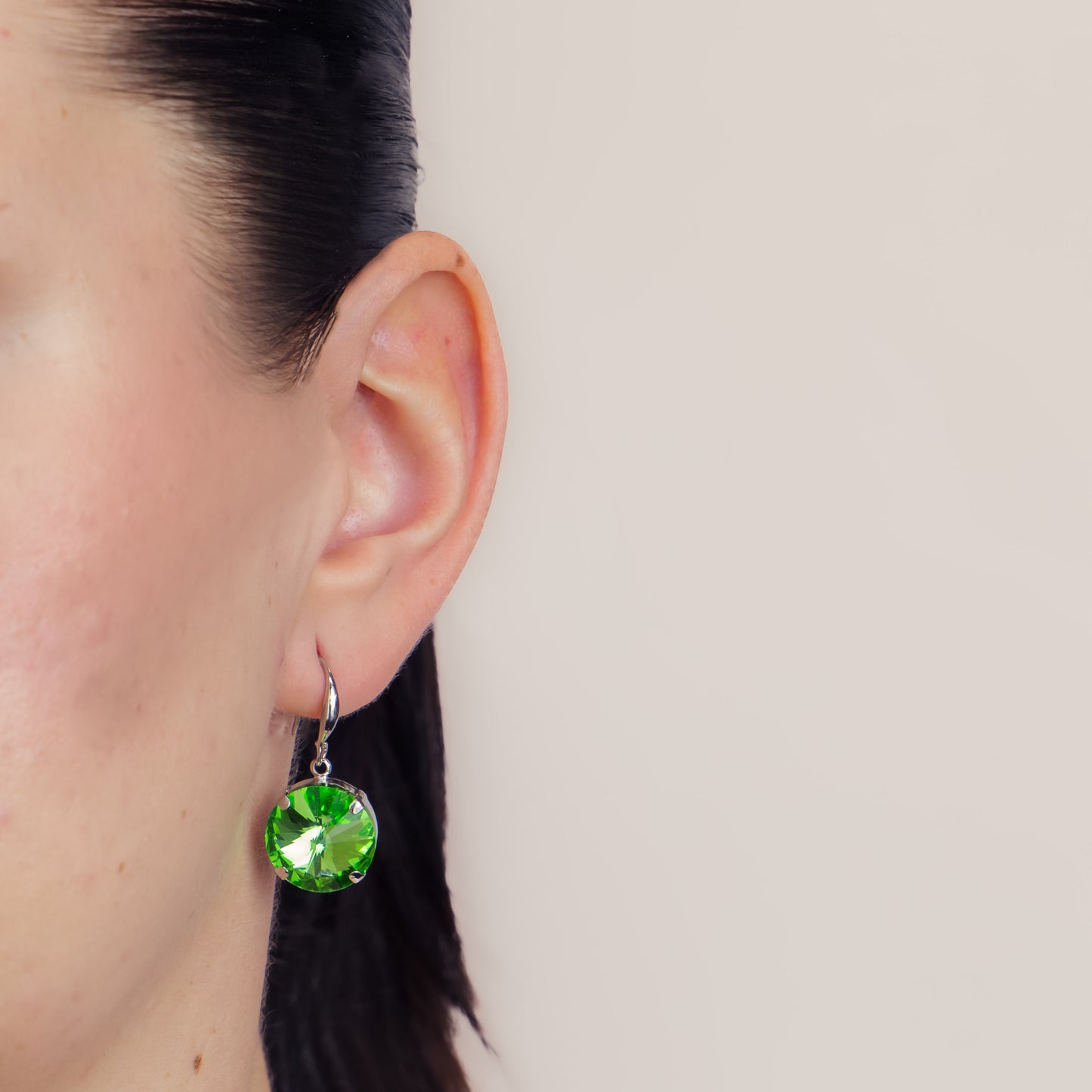 Cercei argintii cu pietre, set 2 - Verde