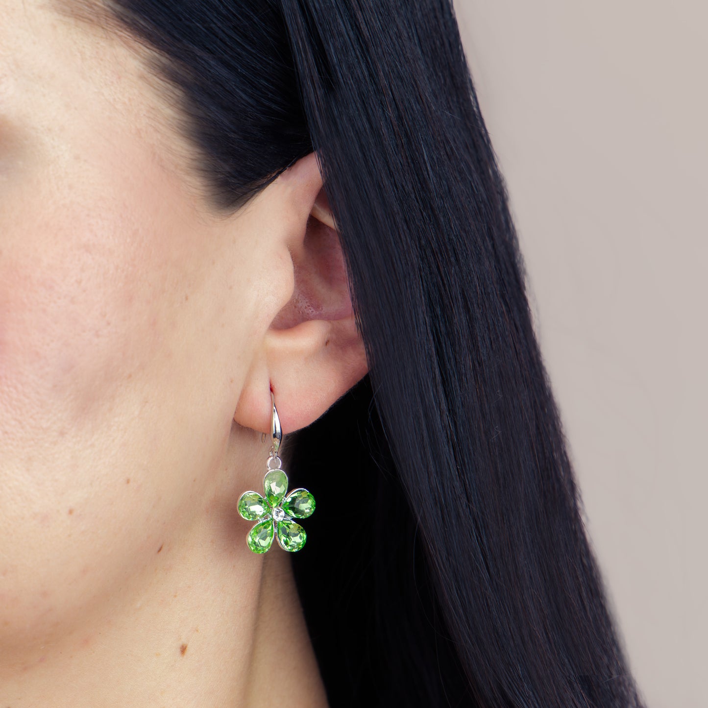 Cercei argintii cu pietre, set 2 - Verde