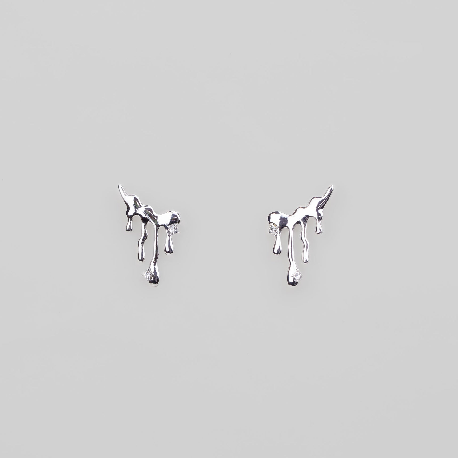 Cercei cu aspect topit - Argintiu