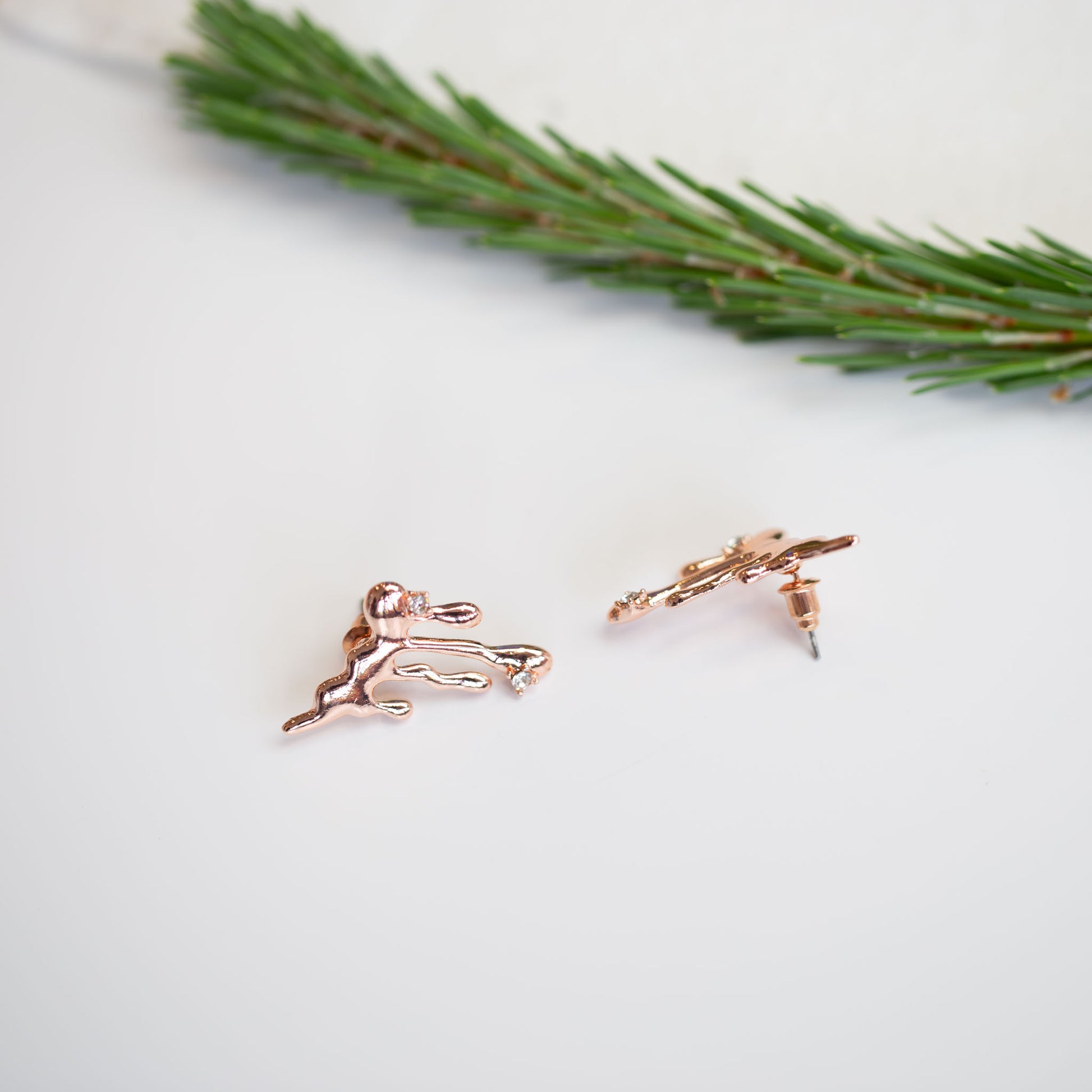 Cercei cu aspect topit - Rose Gold
