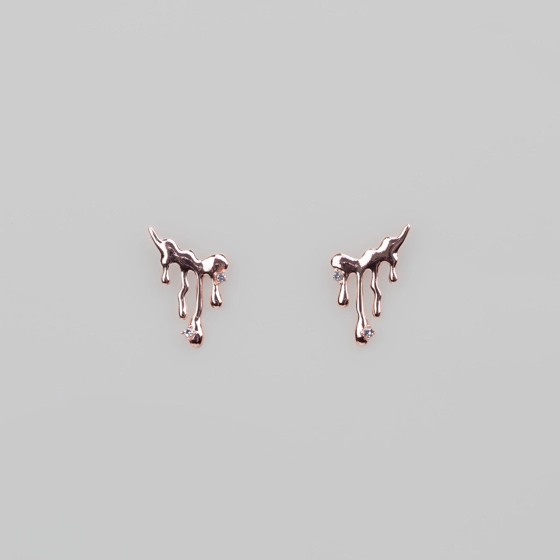 Cercei cu aspect topit - Rose Gold