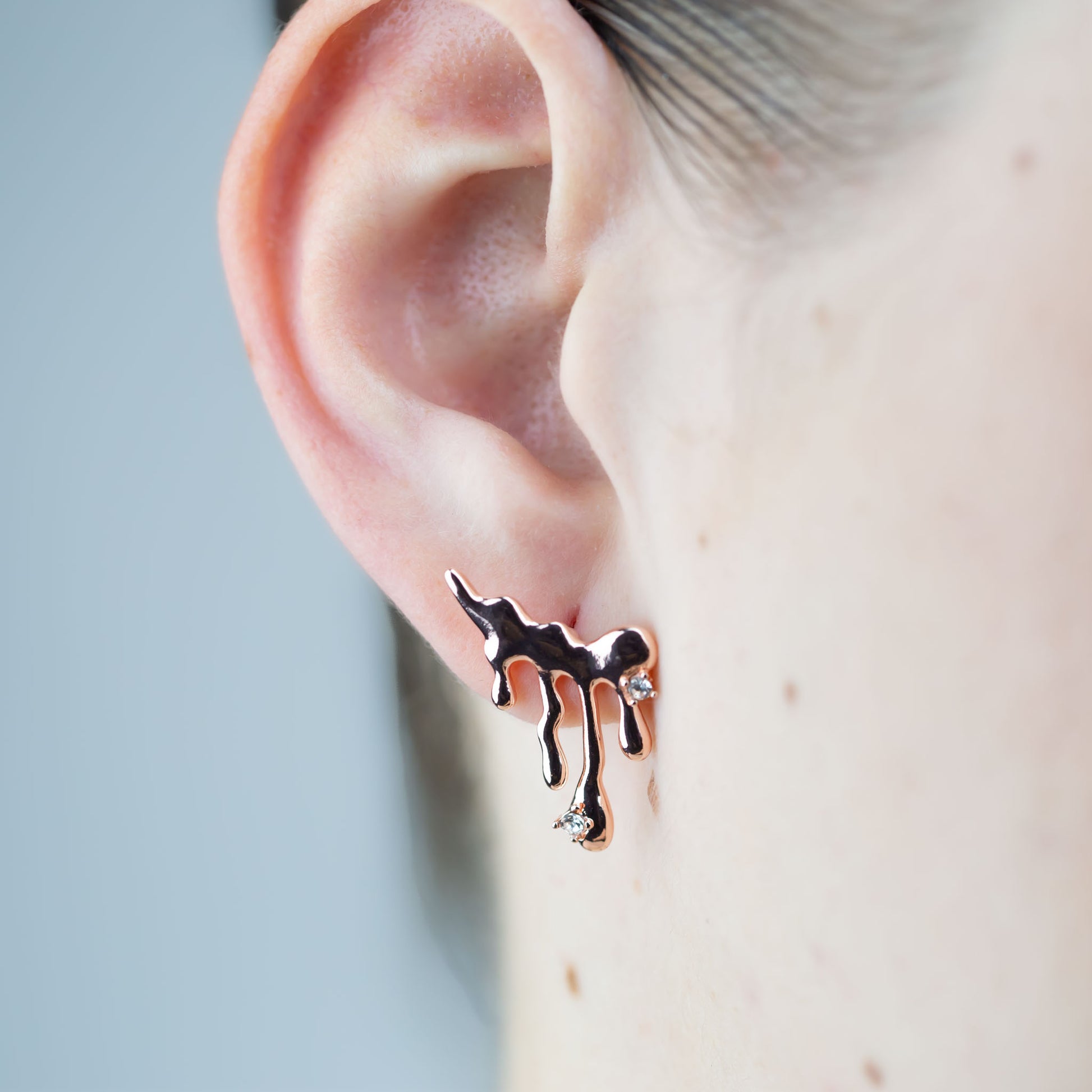 Cercei cu aspect topit - Rose Gold
