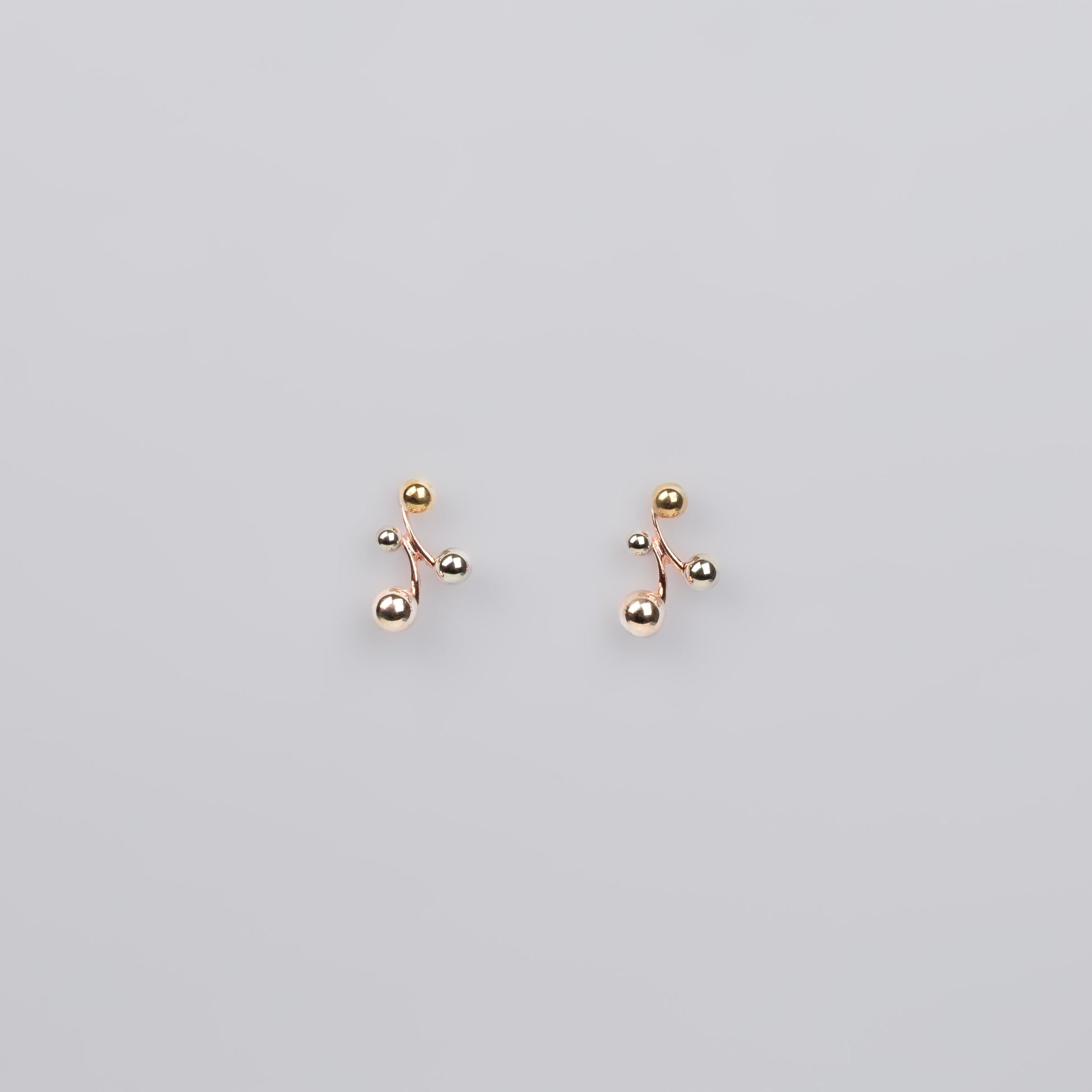 Cercei cu biluțe suav mix, set 2 - Rose Gold