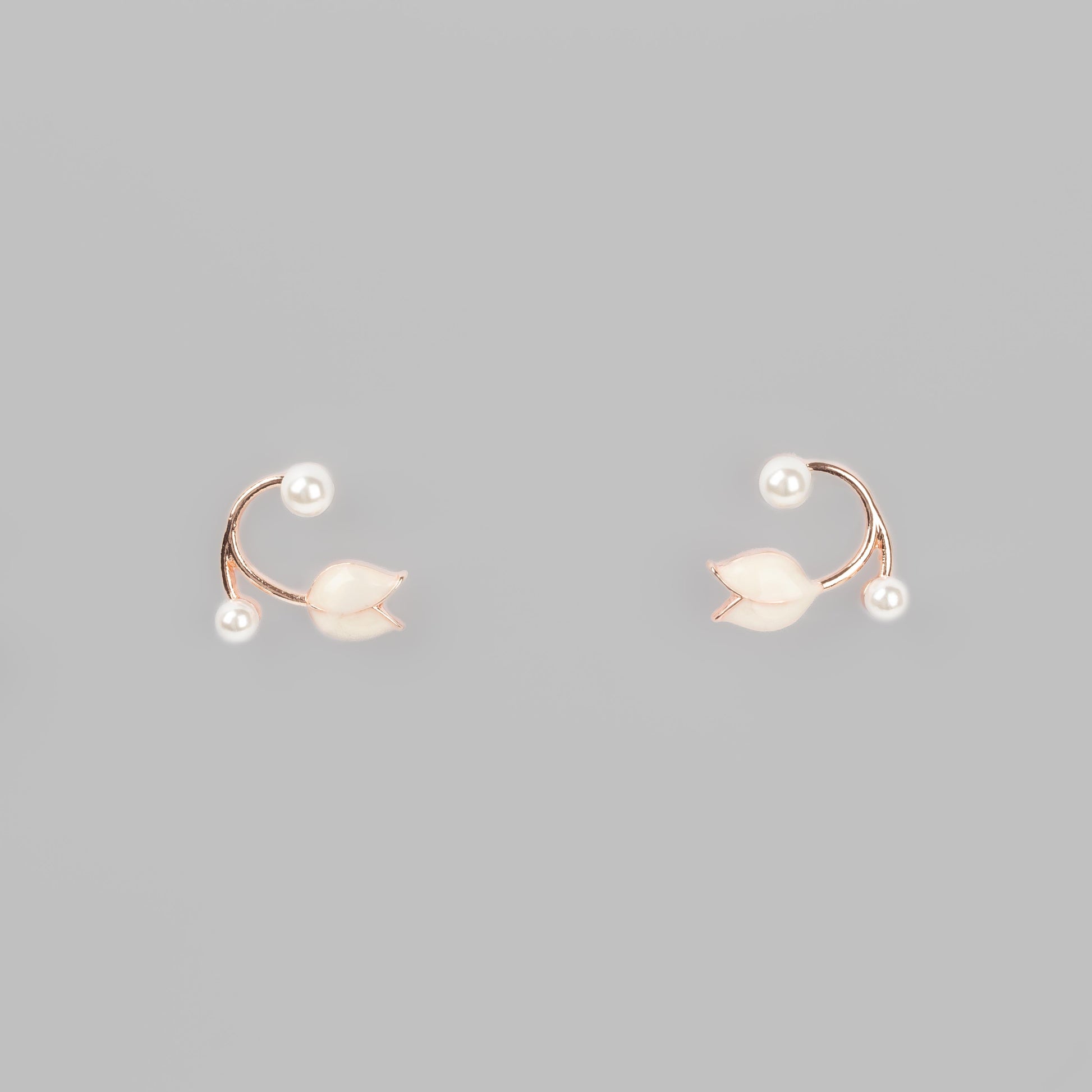 Cercei cu biluțe suav mix, set 2 - Rose Gold