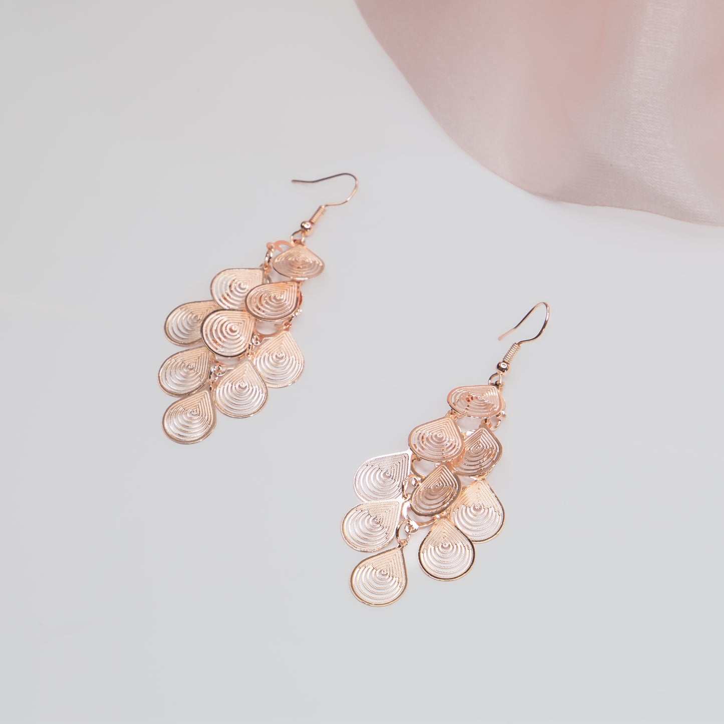 Cercei cu șlozi Dancing Drops - Rose Gold
