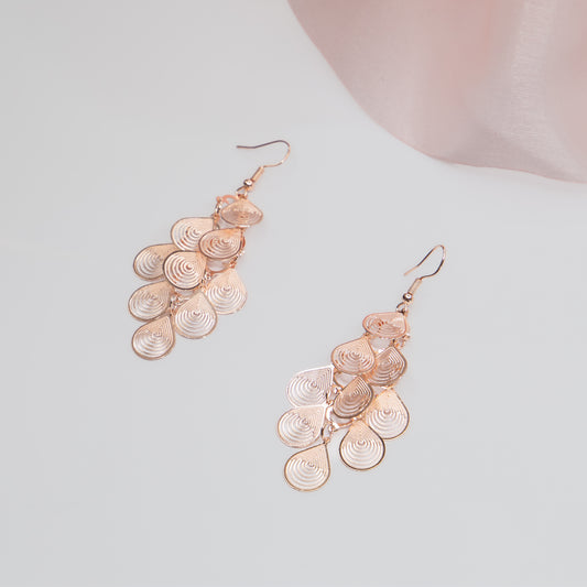 Cercei cu șlozi Dancing Drops - Rose Gold