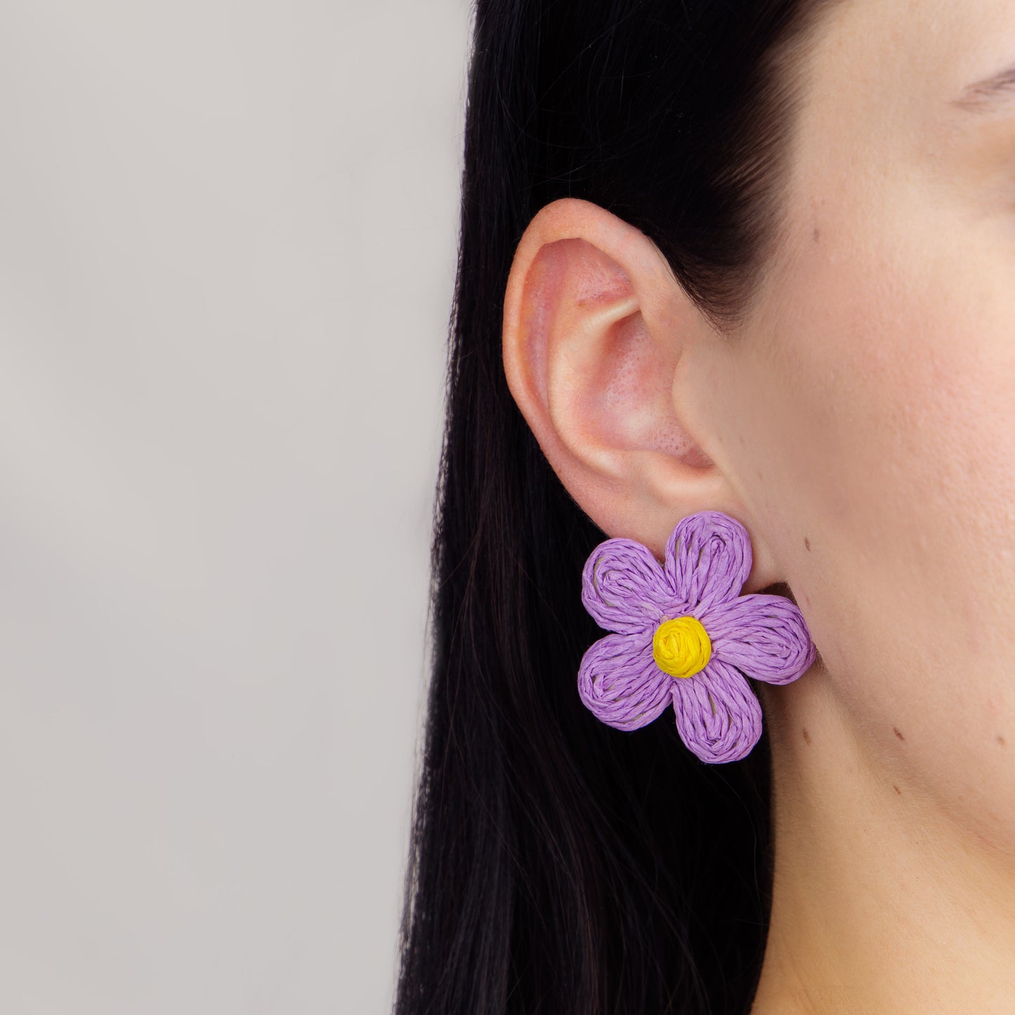 Cercei din ratan în forma de floare, set 2 - Magic Mix