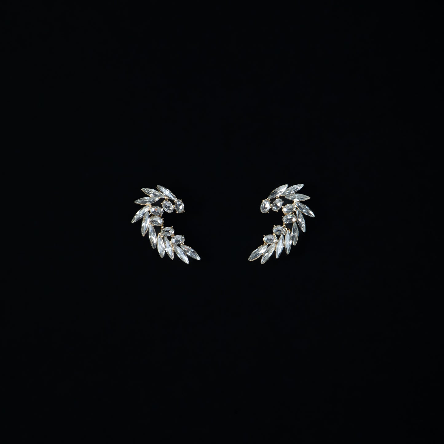 Cercei eleganți cu pietre atractive, Angel Wings - Argintiu