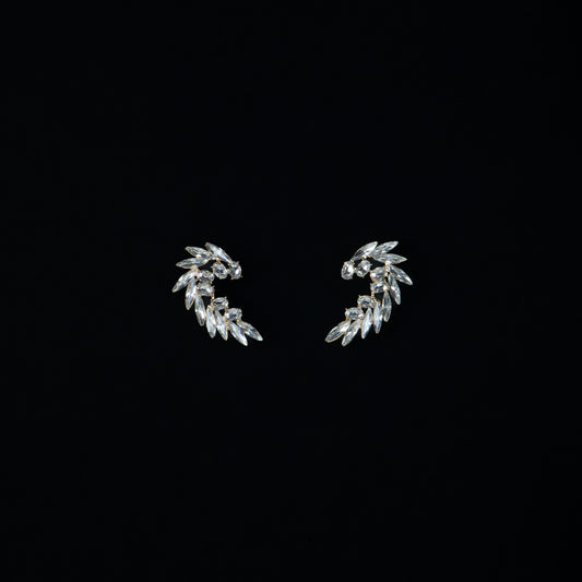 Cercei eleganți cu pietre atractive, Angel Wings - Argintiu