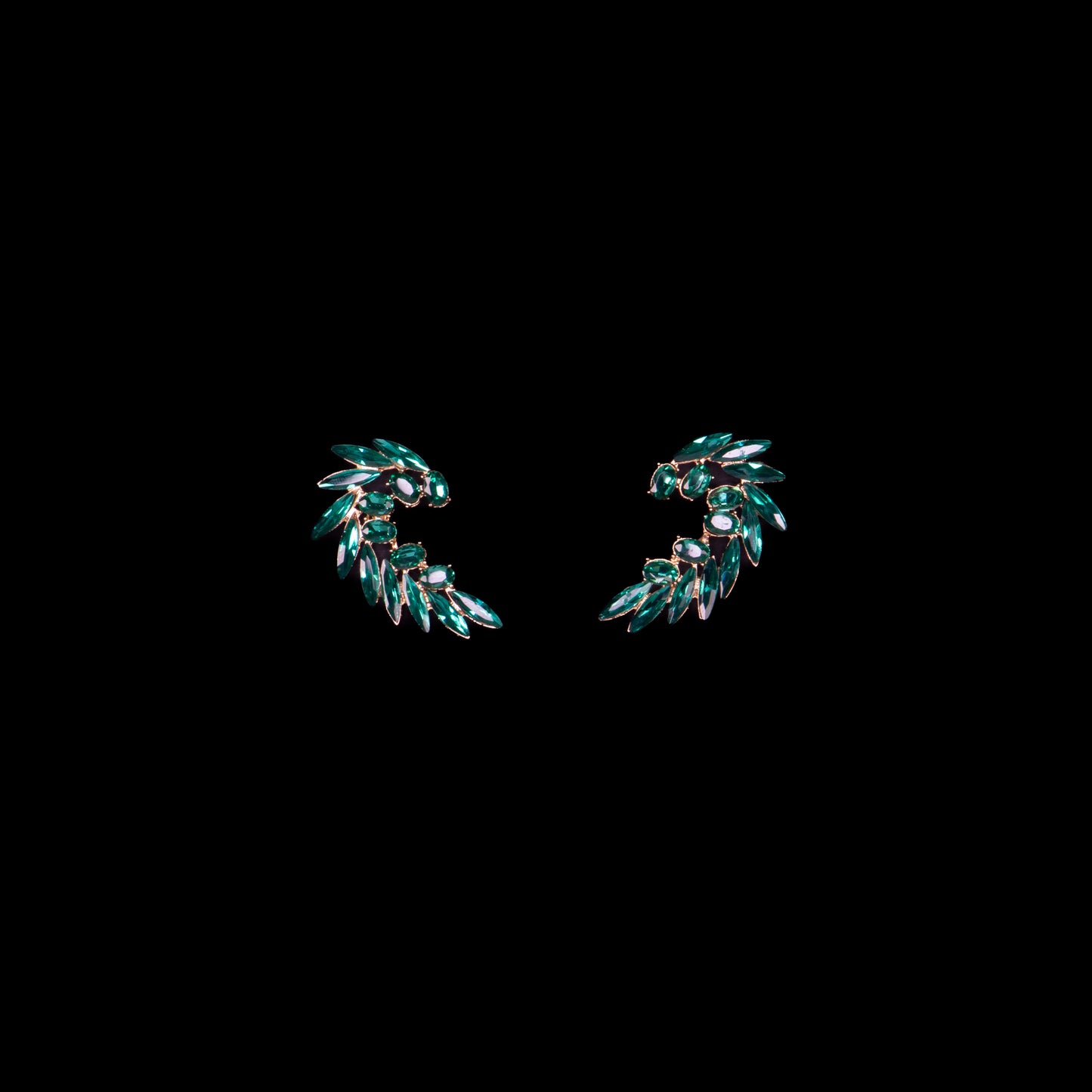 Cercei eleganți cu pietre atractive, Angel Wings - Verde