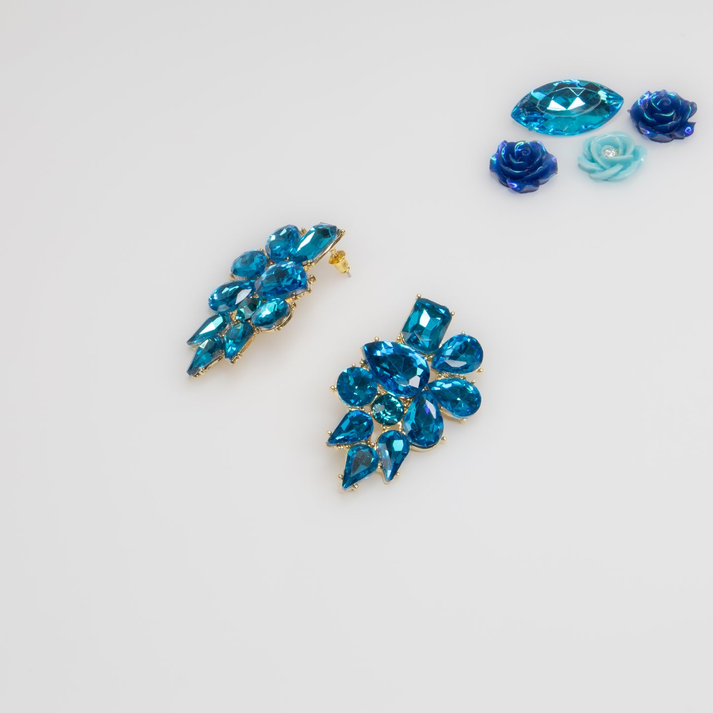 Cercei eleganți cu pietre mari, Crystal Heaven - Albastru