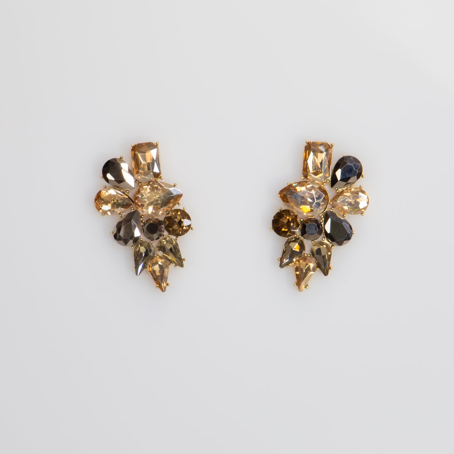 Cercei eleganți cu pietre mari, Crystal Heaven - Auriu Antracit