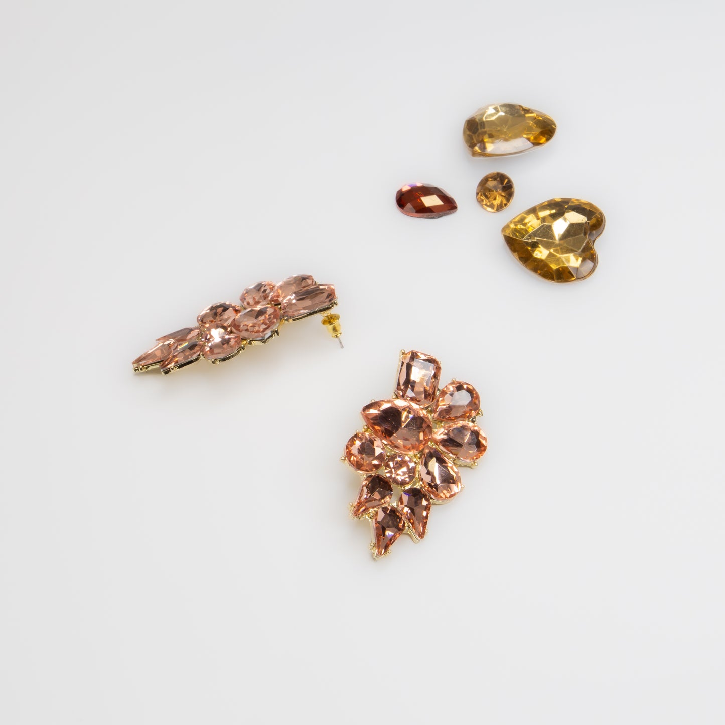 Cercei eleganți cu pietre mari, Crystal Heaven - Champagne