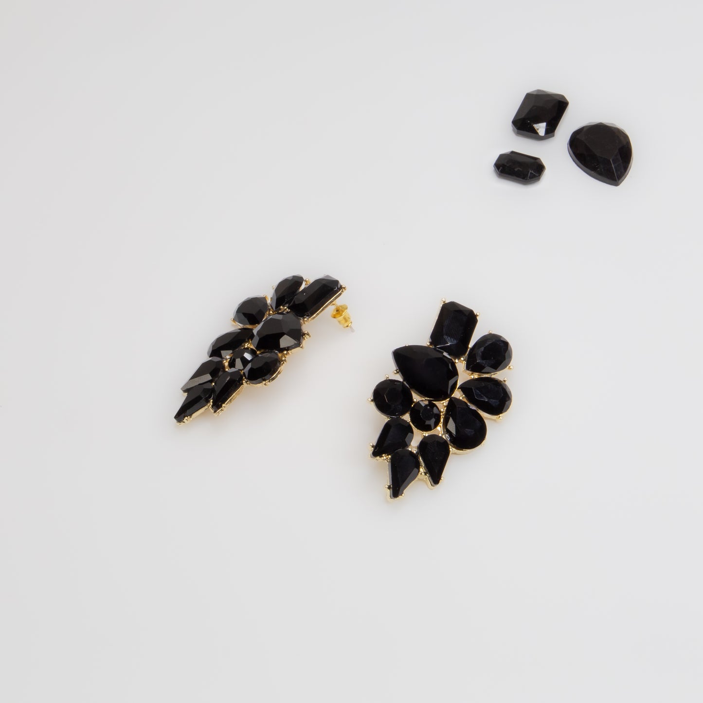 Cercei eleganți cu pietre mari, Crystal Heaven - Negru