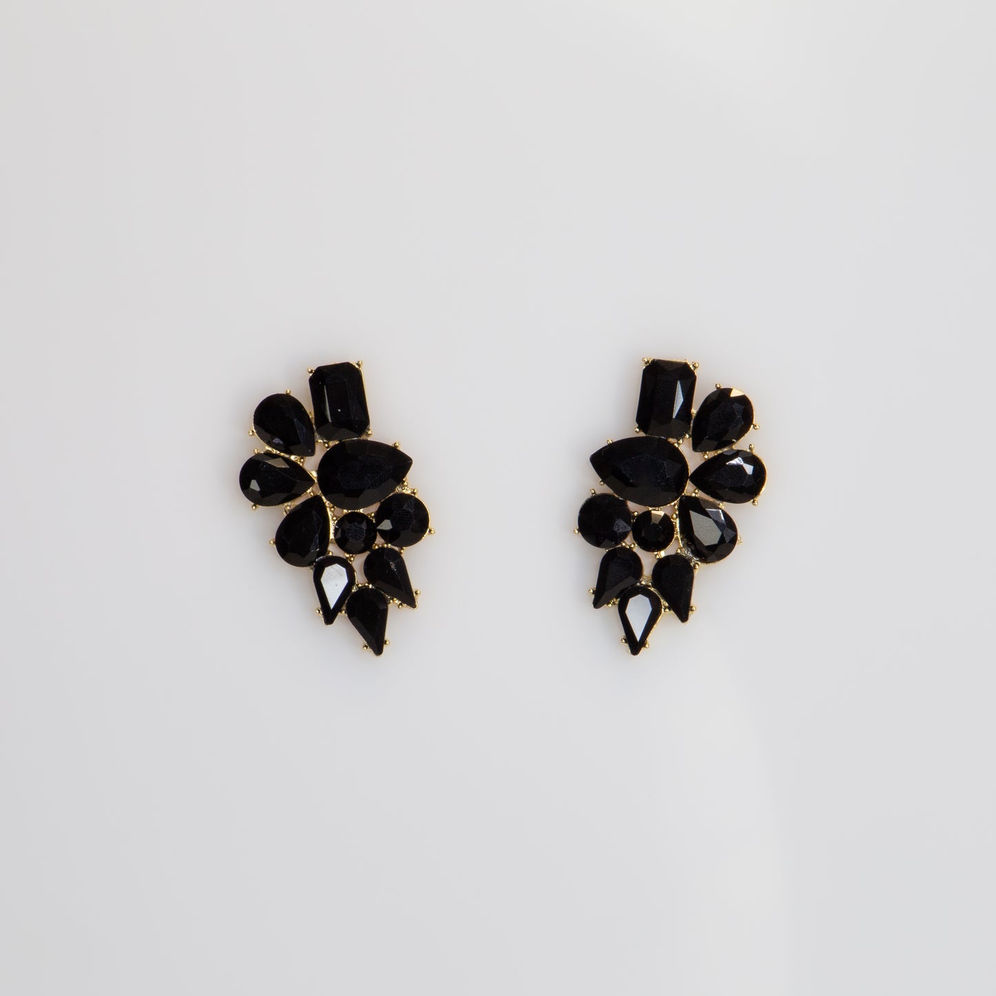 Cercei eleganți cu pietre mari, Crystal Heaven - Negru