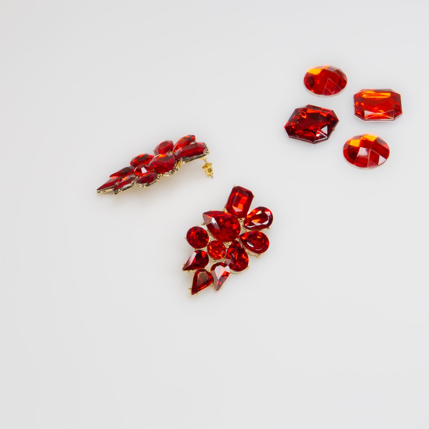 Cercei eleganți cu pietre mari, Crystal Heaven - Roșu