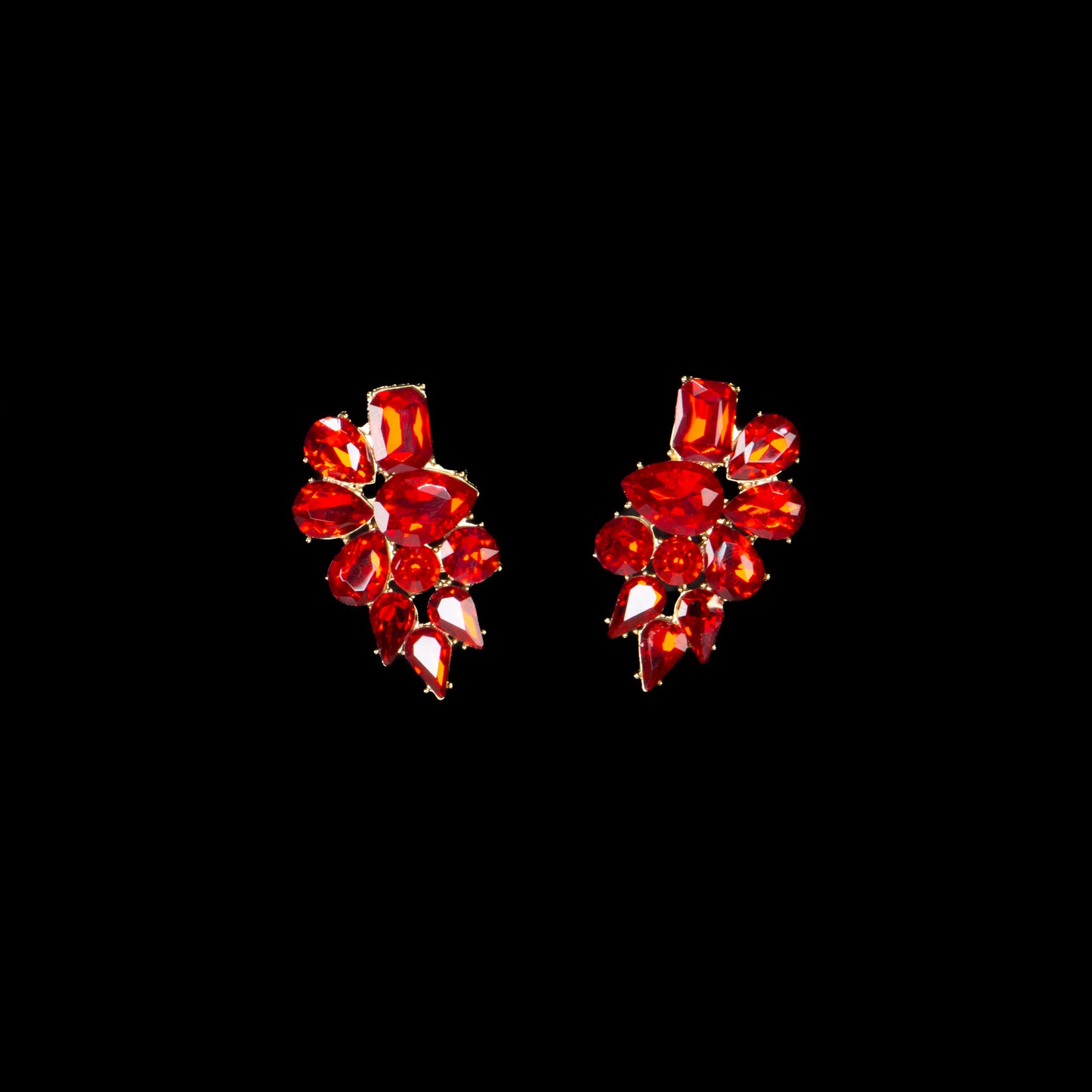 Cercei eleganți cu pietre mari, Crystal Heaven - Roșu