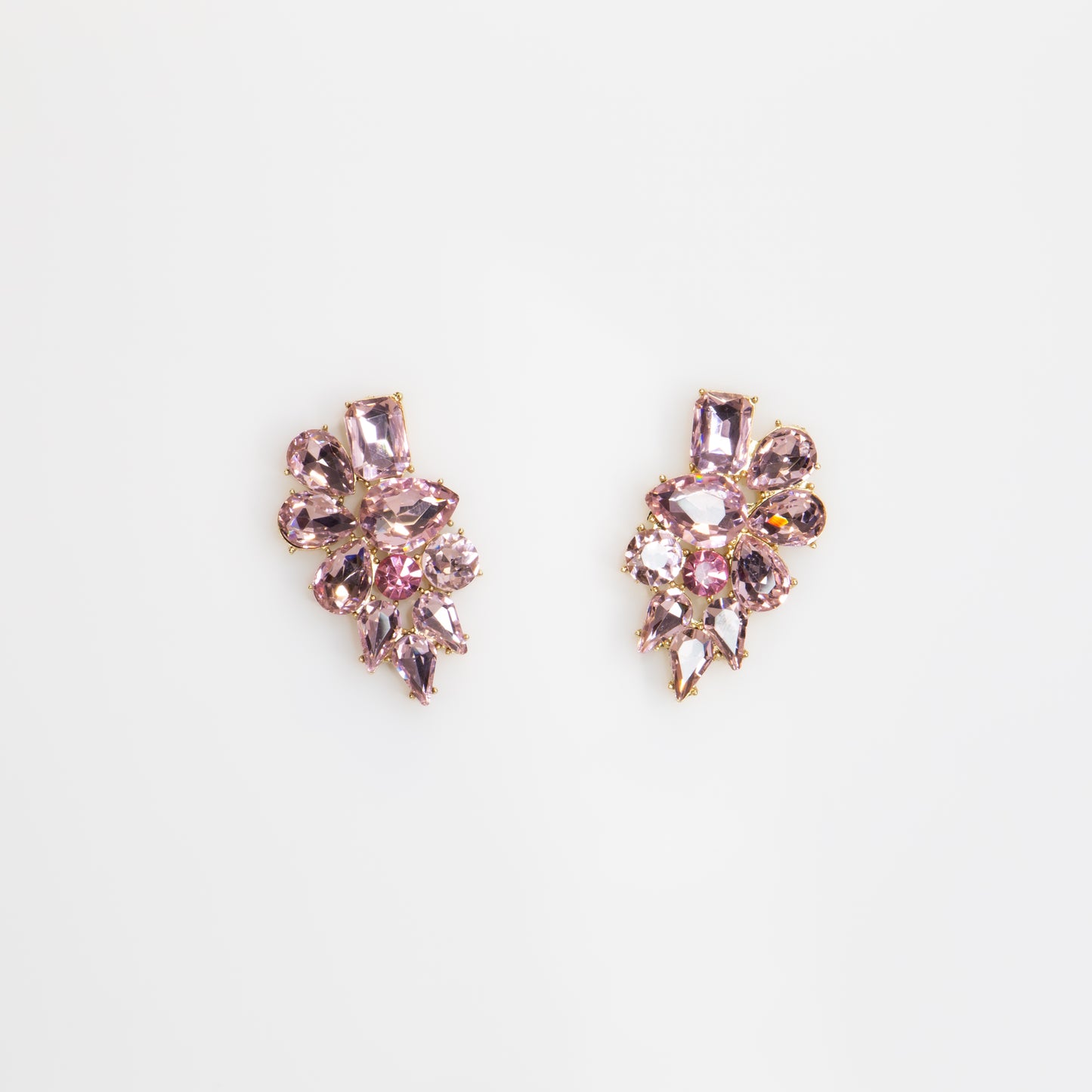 Cercei eleganți cu pietre mari, Crystal Heaven - Roz