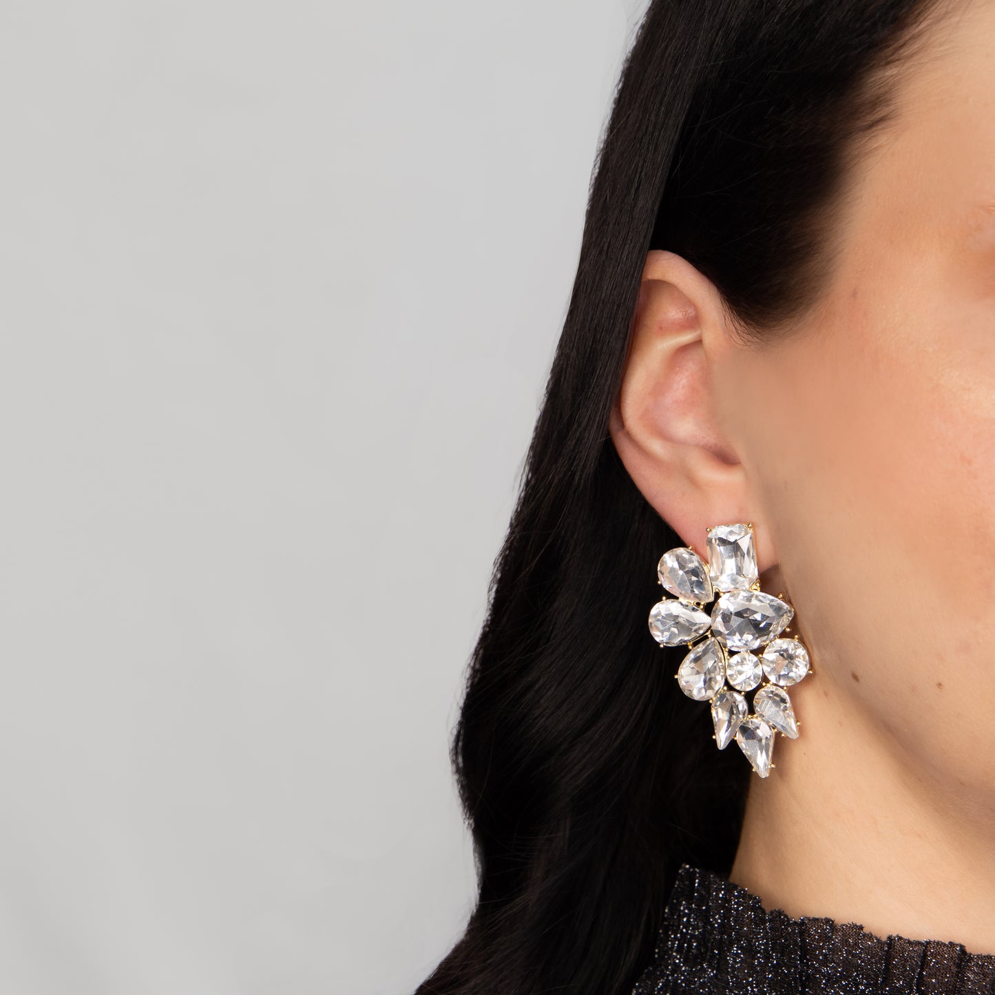 Cercei eleganți cu pietre mari, Crystal Heaven - Strălucitor