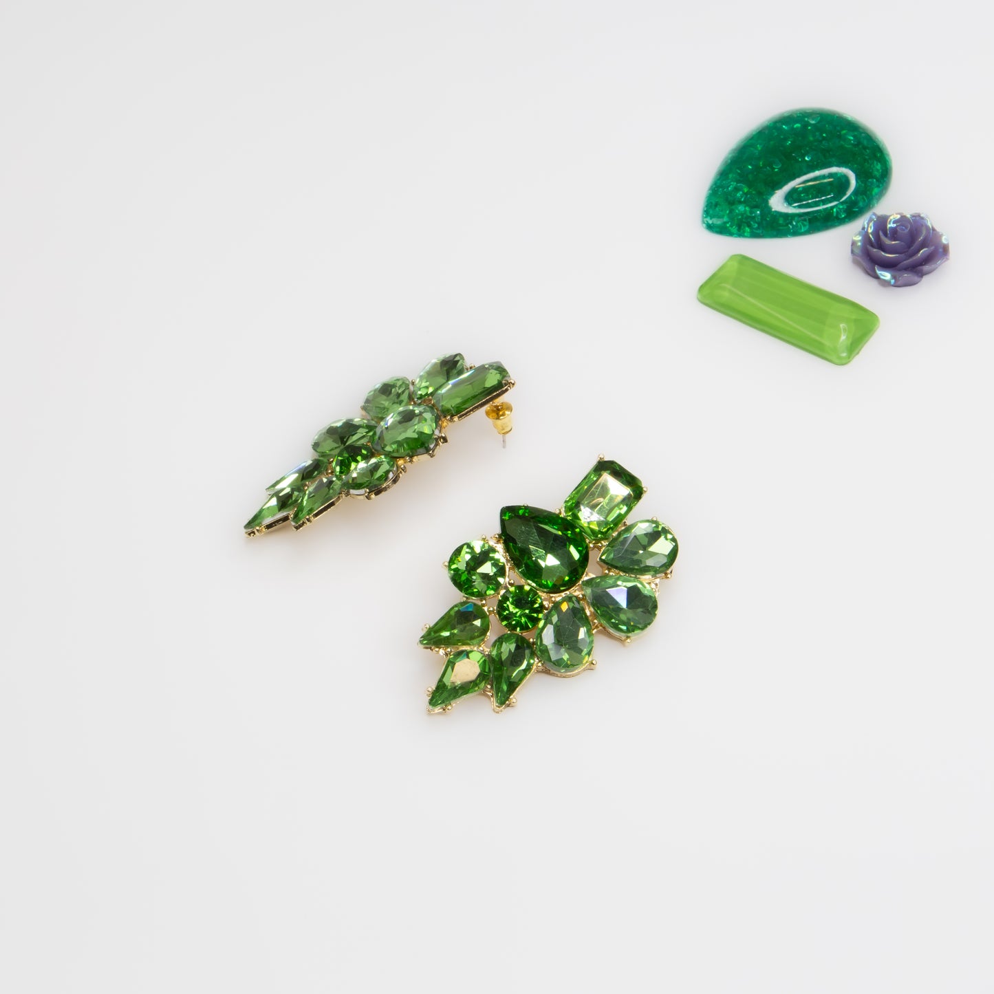 Cercei eleganți cu pietre mari, Crystal Heaven - Verde