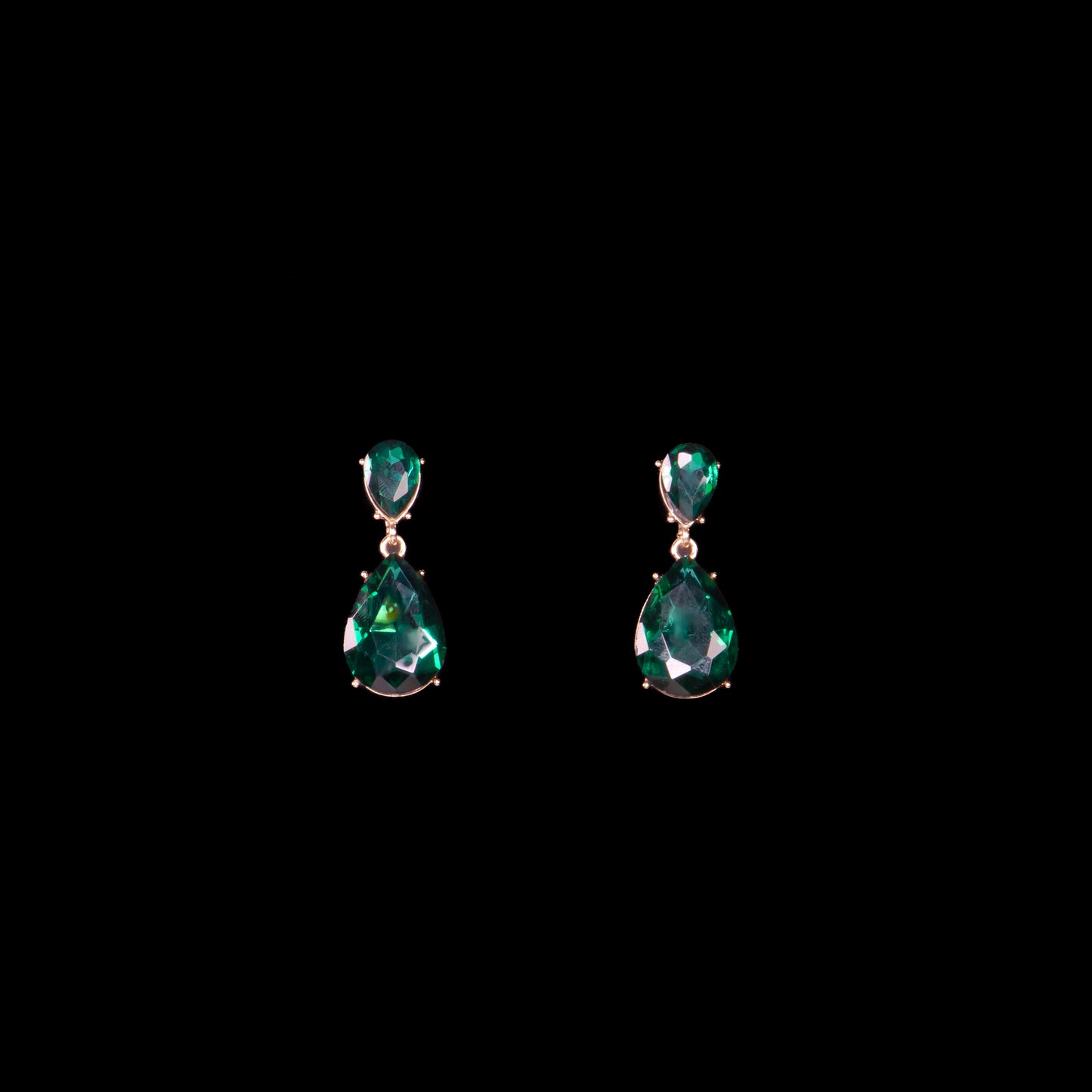 Cercei eleganți cu pietre mari, Lacrima Eleganței - Verde