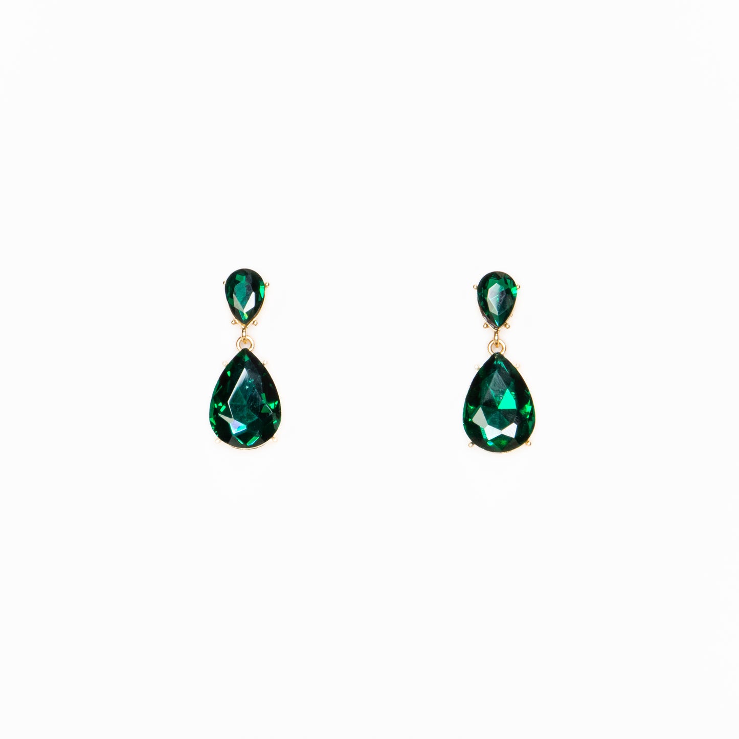 Cercei eleganți cu pietre mari, Lacrima Eleganței - Verde