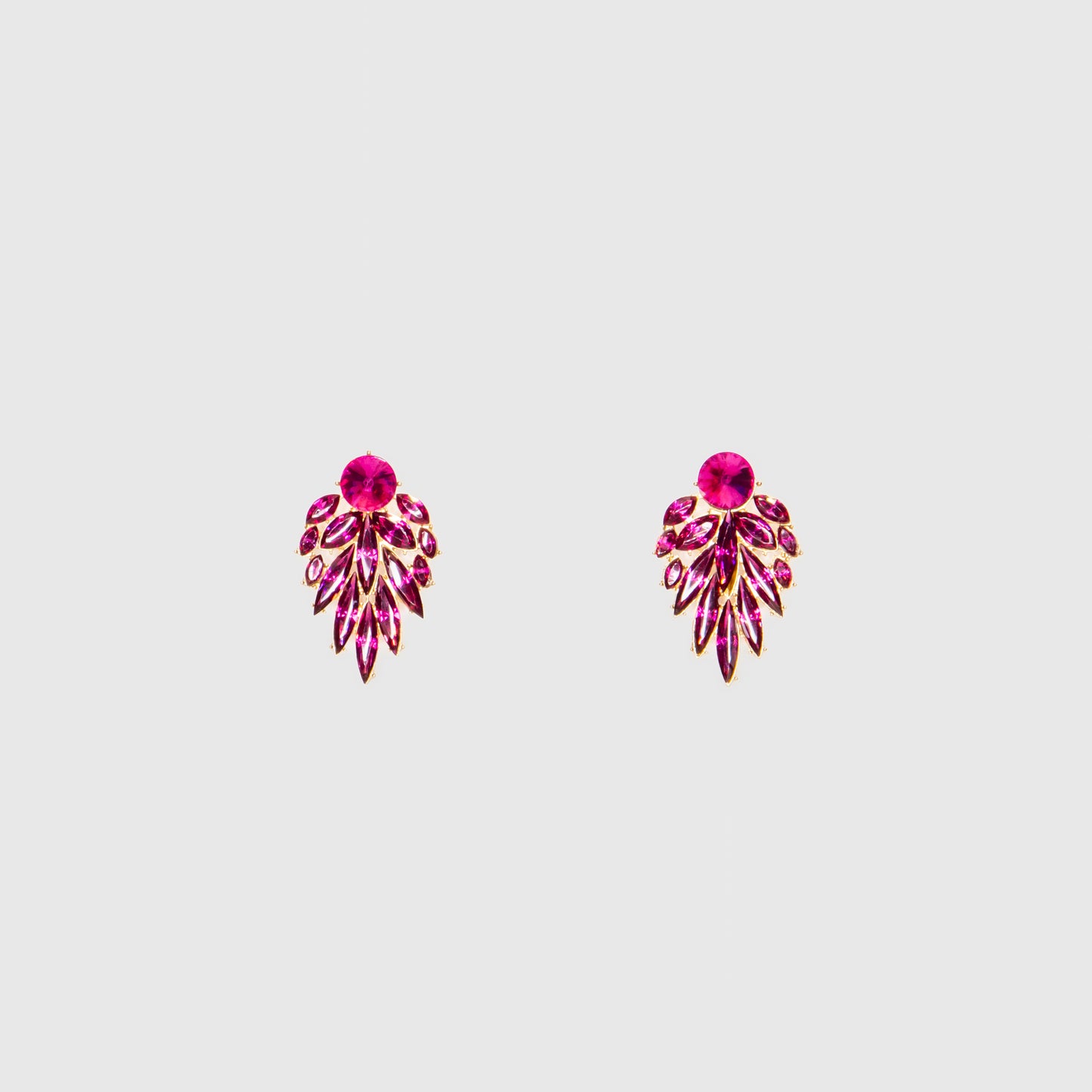 Cercei eleganți cu pietre strălucitoare, Aura de Cristal - Magenta
