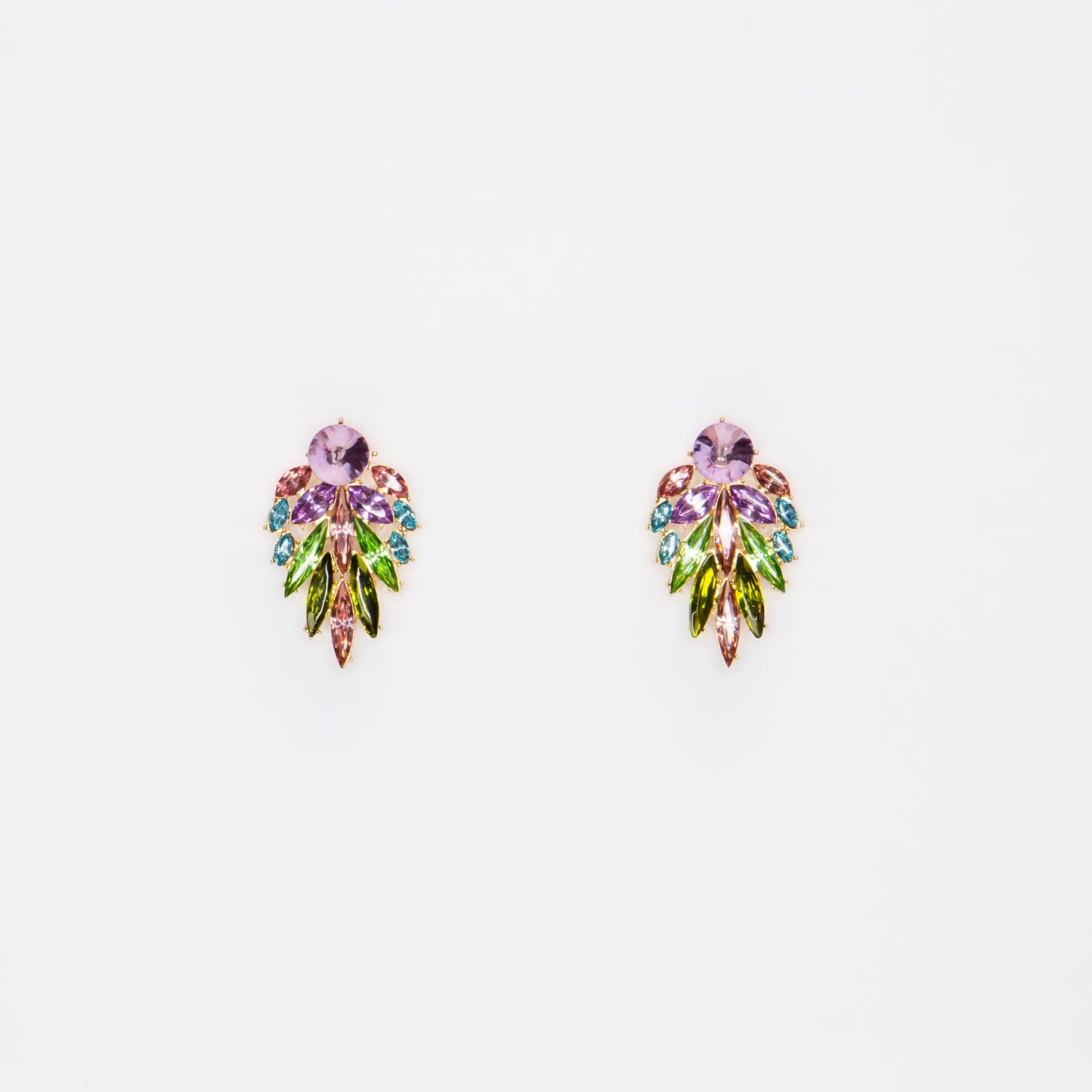 Cercei eleganți cu pietre strălucitoare, Aura de Cristal - Multicolor
