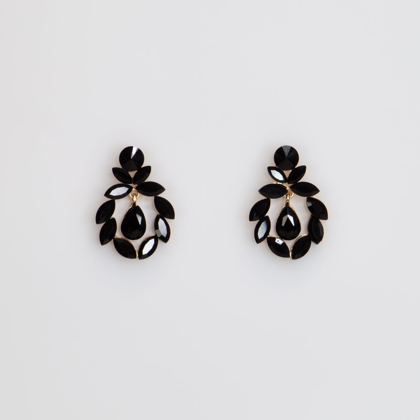 Cercei eleganți cu pietre strălucitoare, Coroana Imperială - Negru