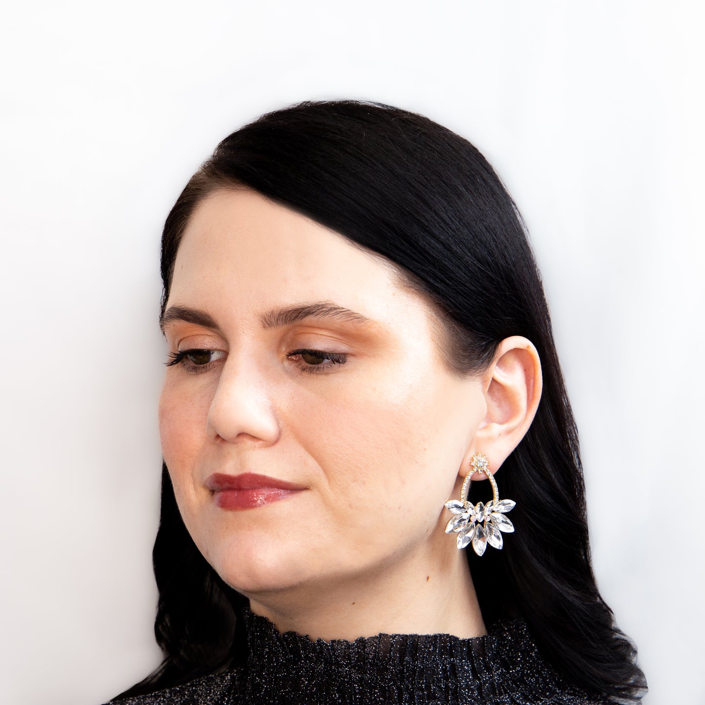 Cercei eleganți cu pietre strălucitoare, Destin Imperial - Strălucitor