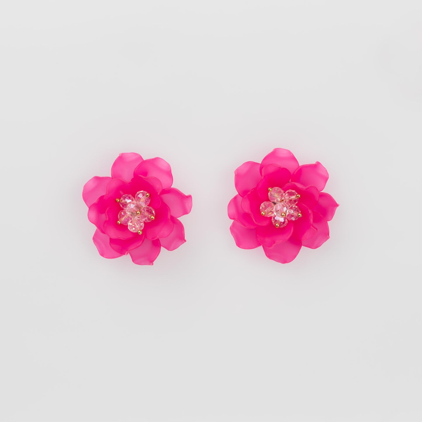 Cercei floare delicată cu pietre - Fucsia
