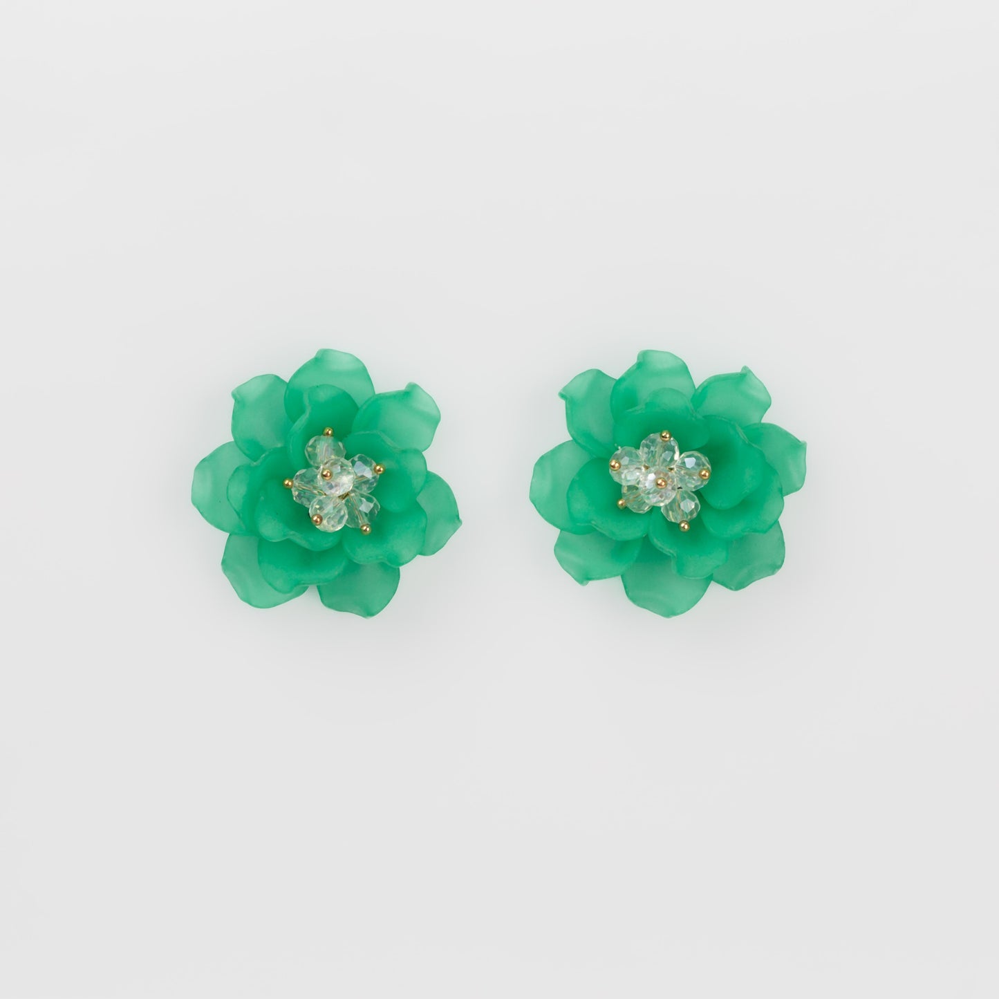Cercei floare delicată cu pietre - Verde