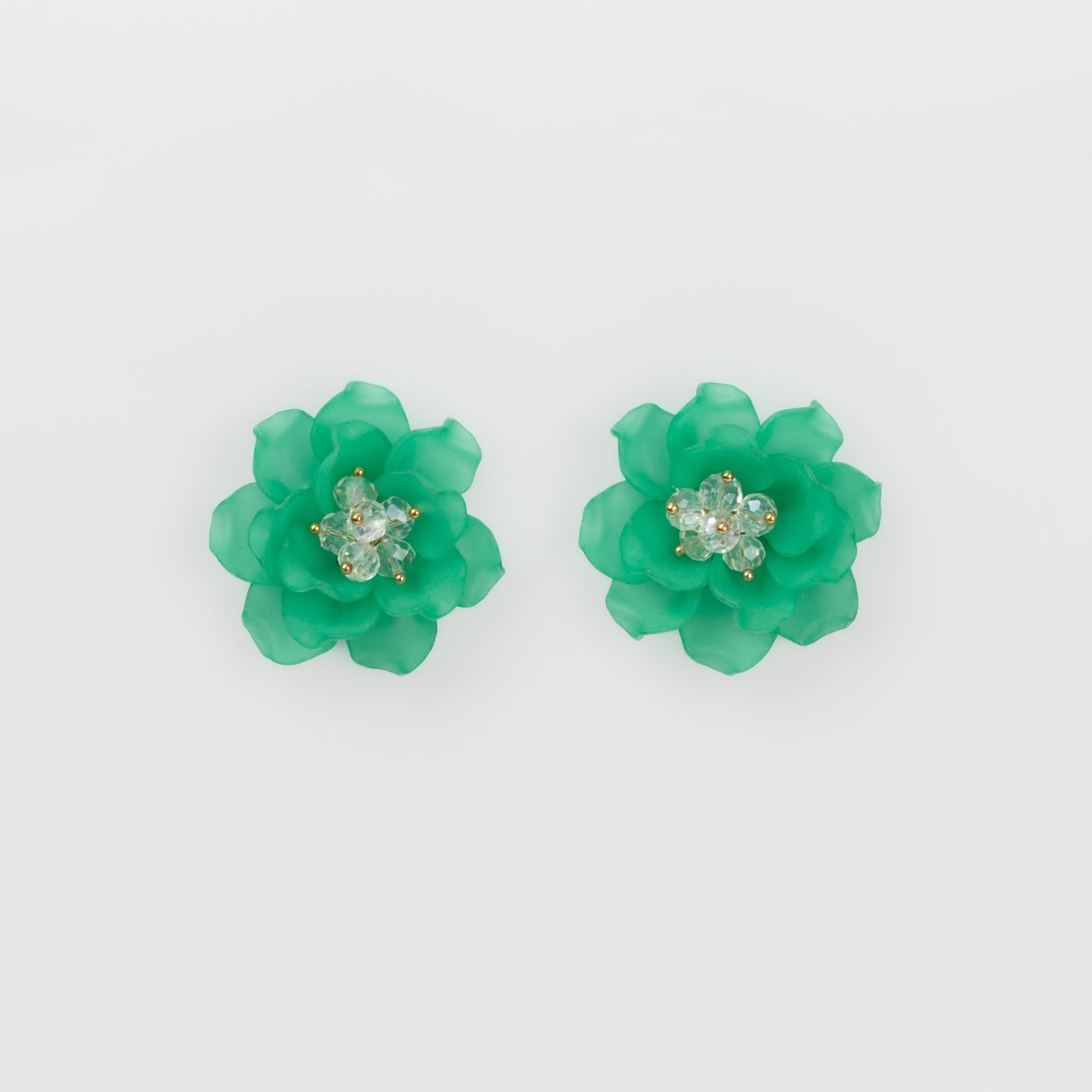 Cercei floare delicată cu pietre - Verde