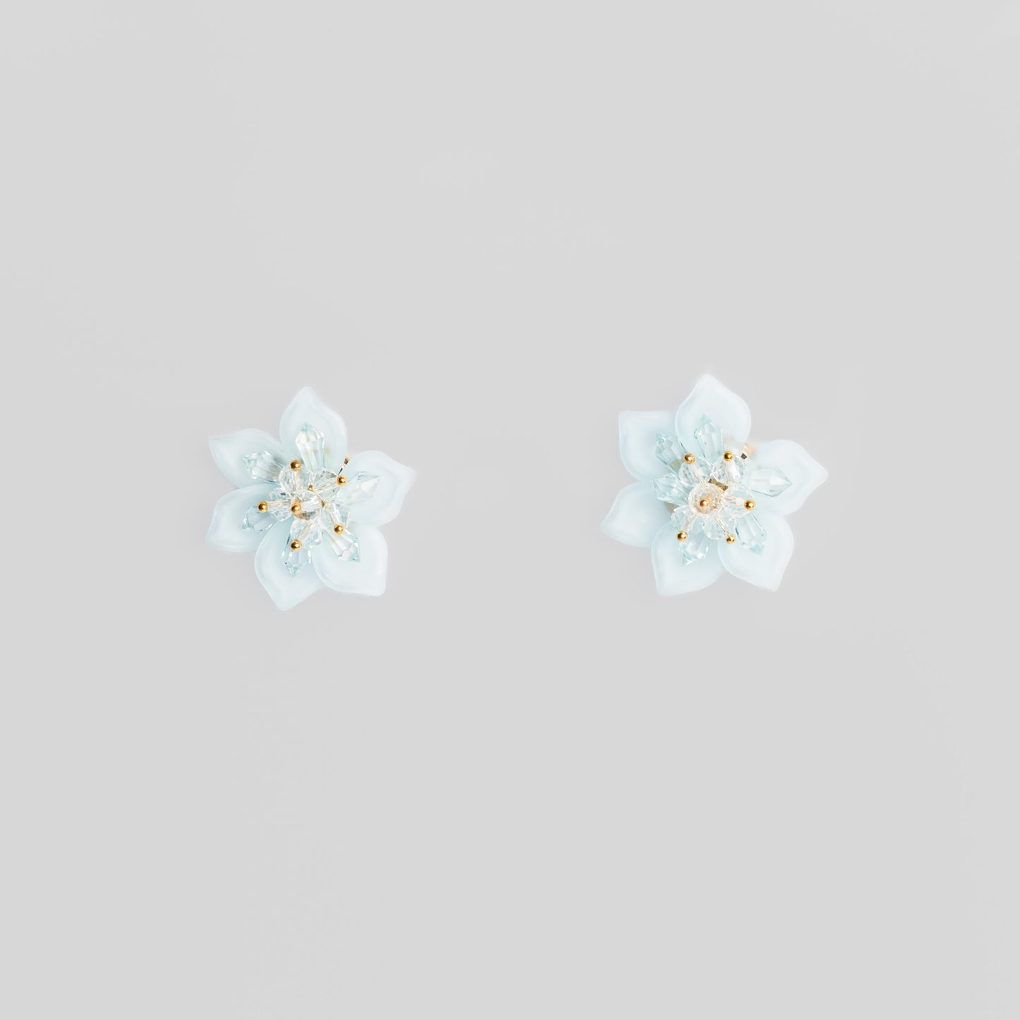 Cercei floare elegantă cu pietre - Albastru