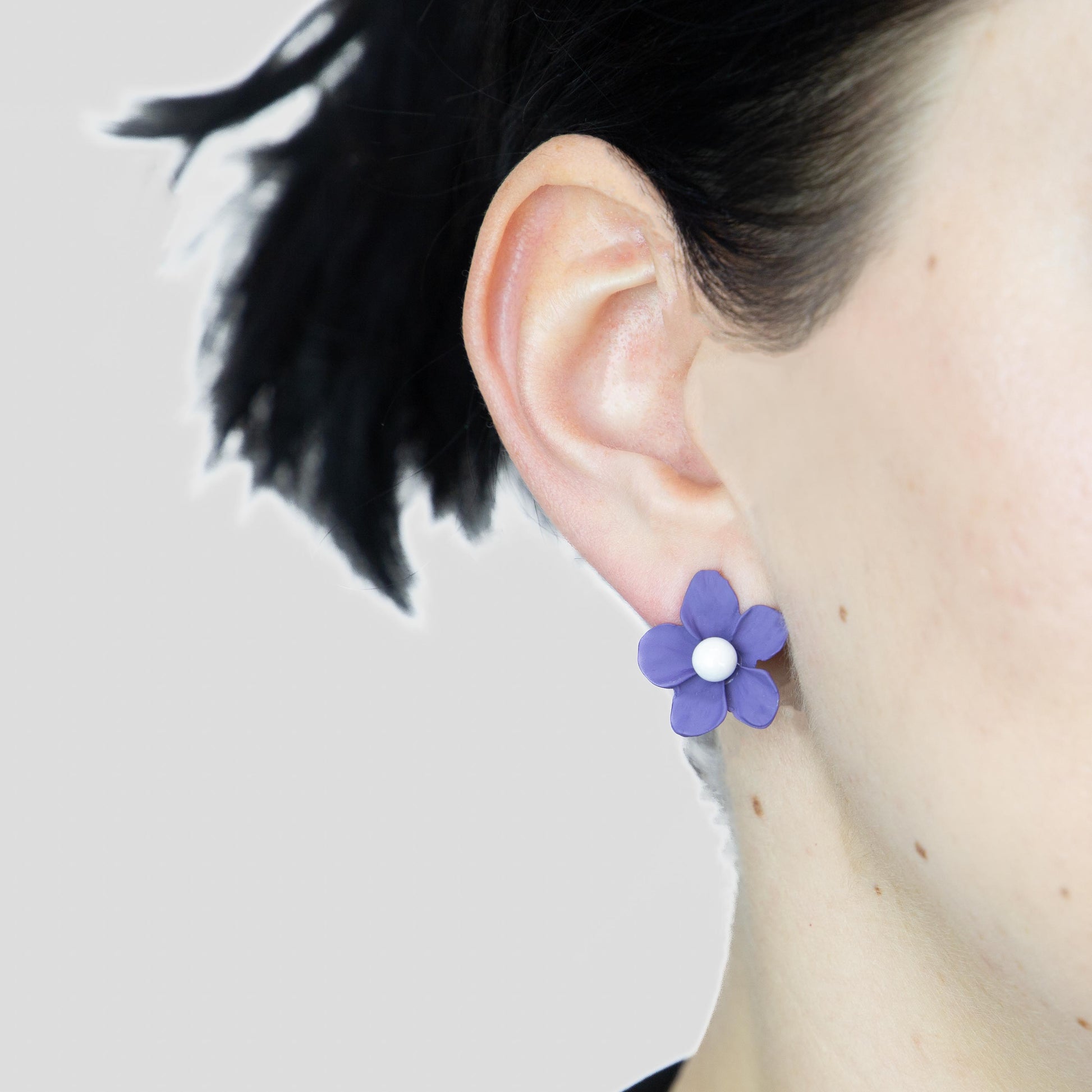 Cercei flori siliconate cu perle, set 2 - French Mix