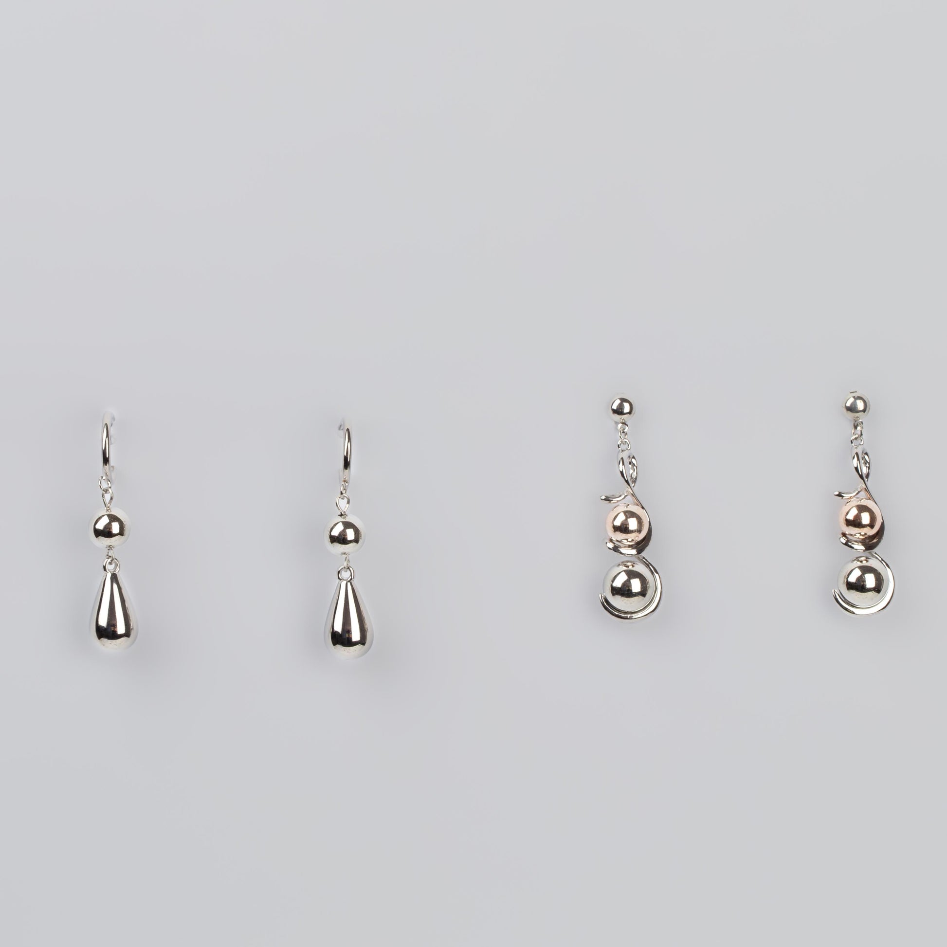 Cercei gaia chic, set 2 - Argintiu