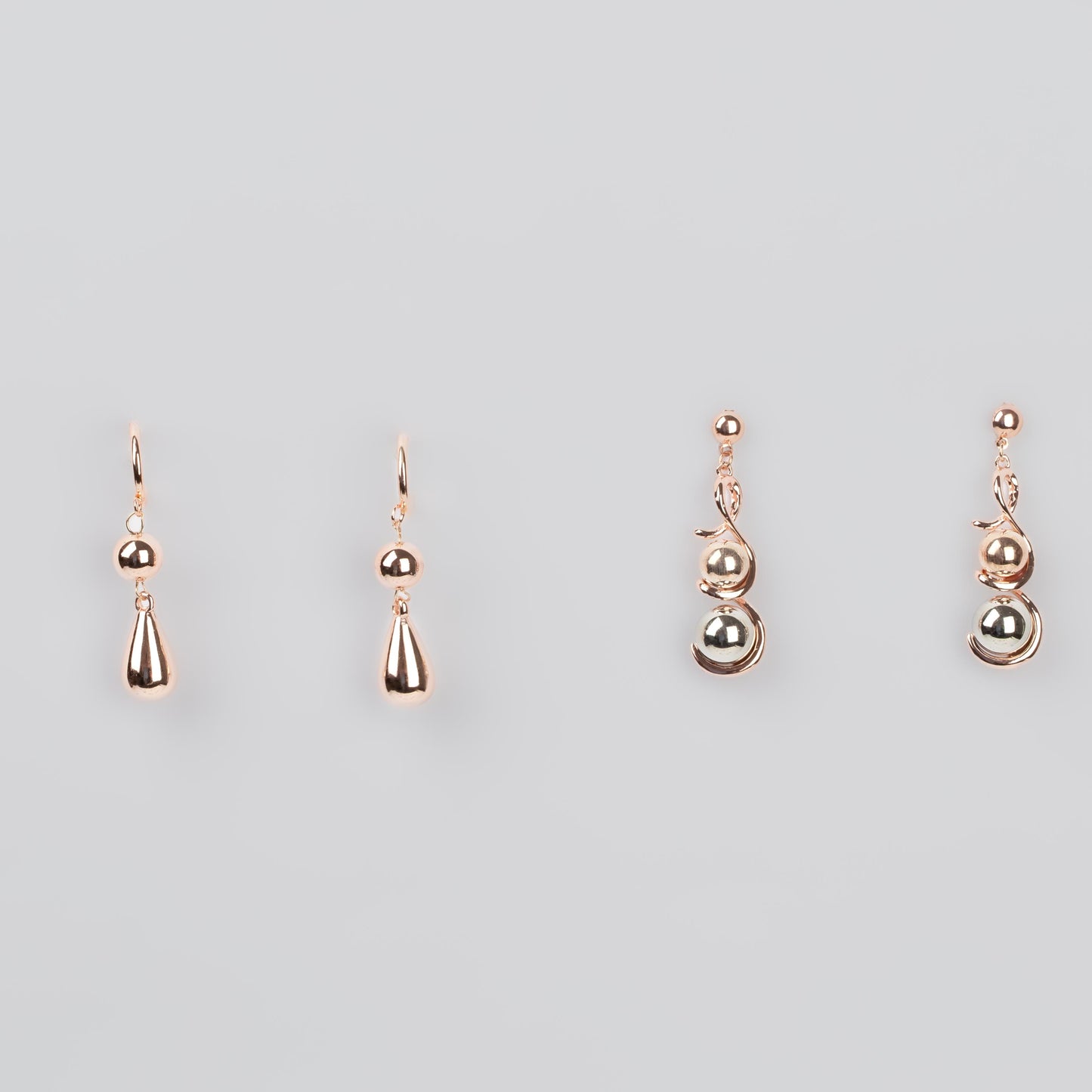 Cercei gaia chic, set 2 - Rose Gold