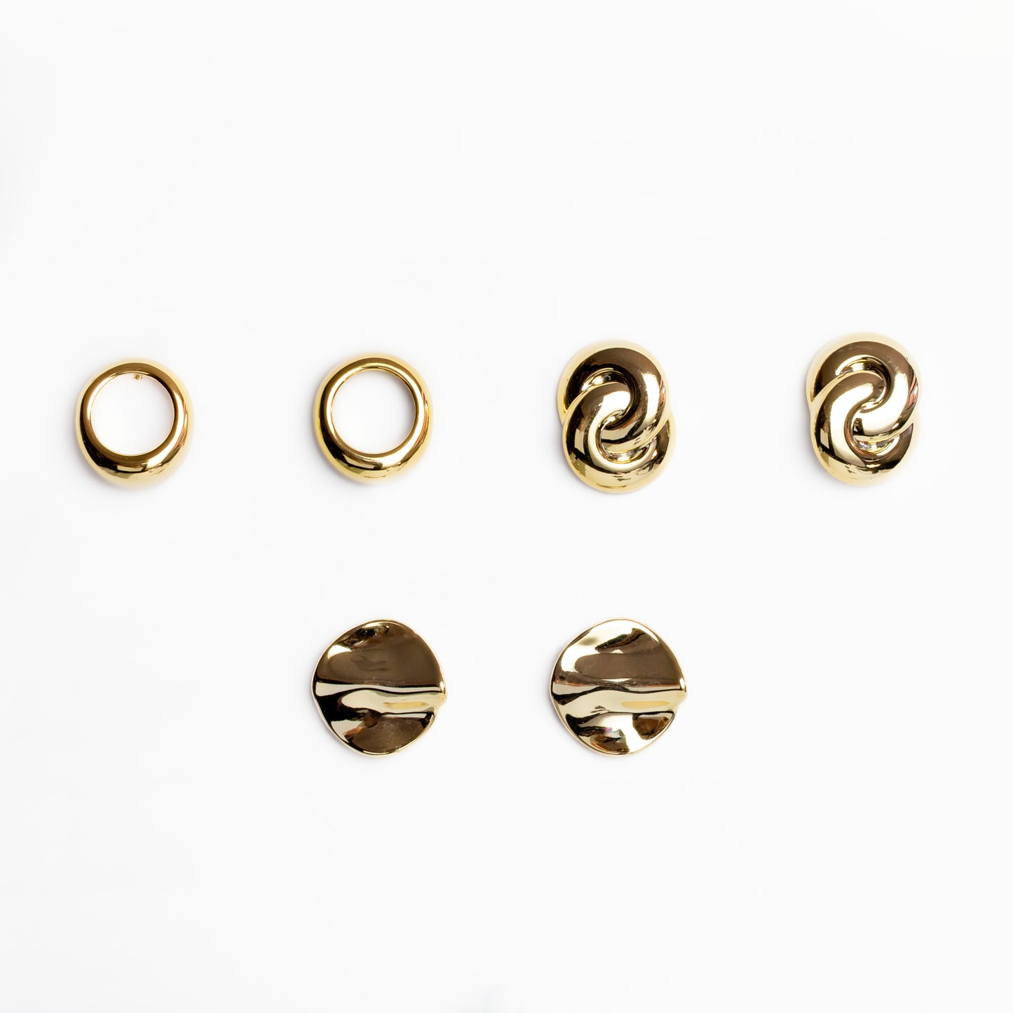 Cercei geometric shapes, set 3 - Auriu