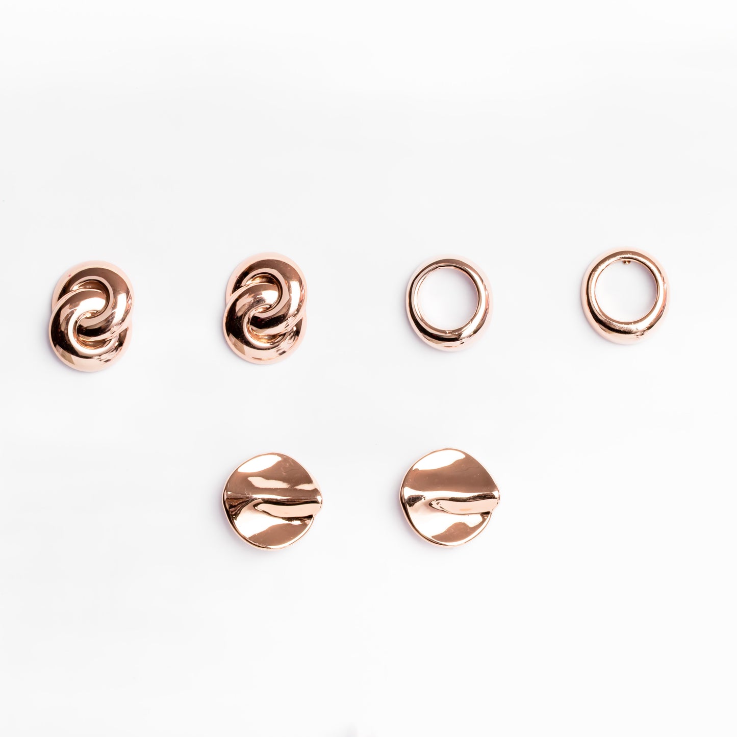Cercei geometric shapes, set 3 - Rose Gold